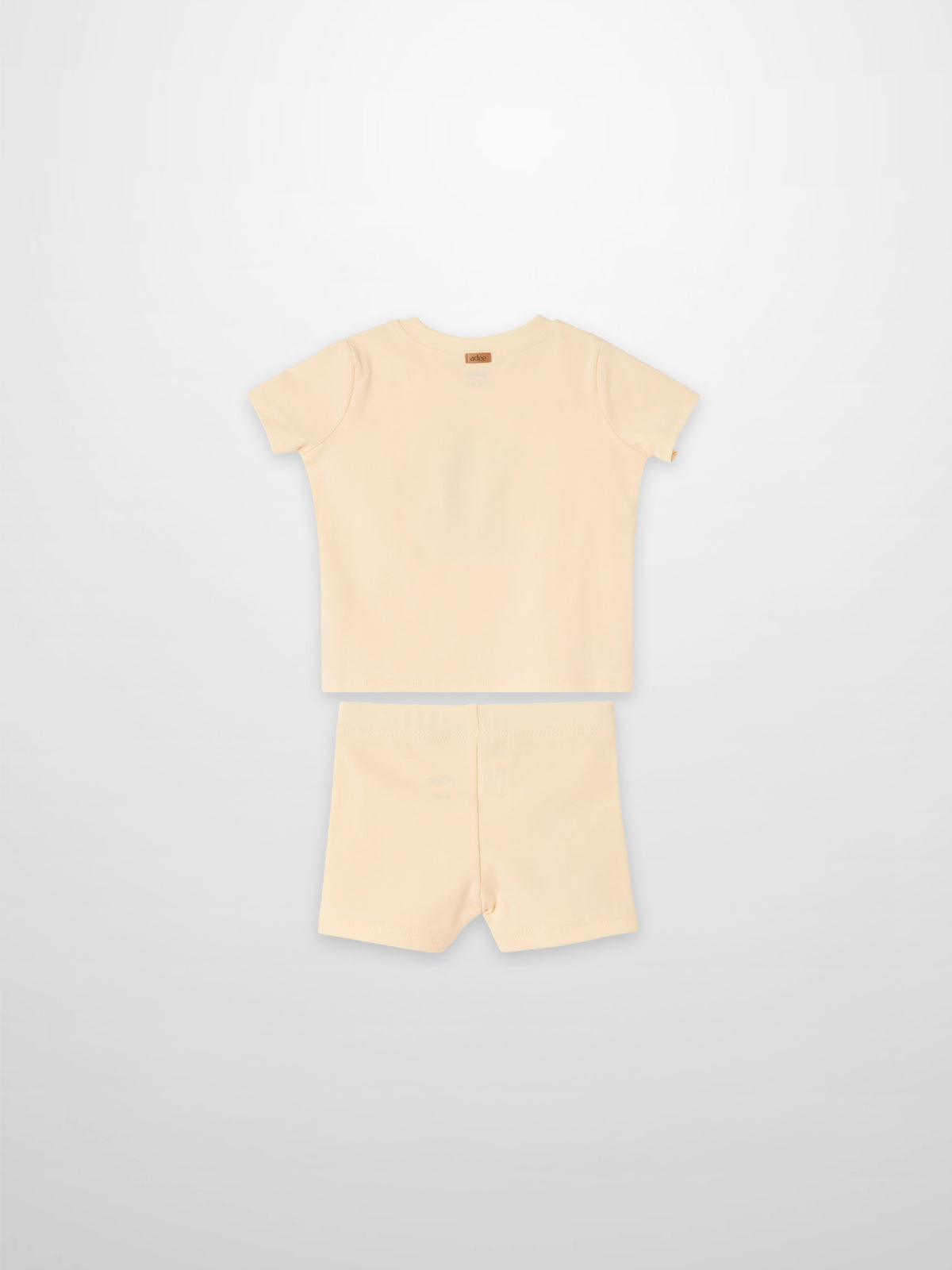 Golden Sail Shorts Set by Adee, pale golden-cream two-piece for little boys T-shirt and shorts