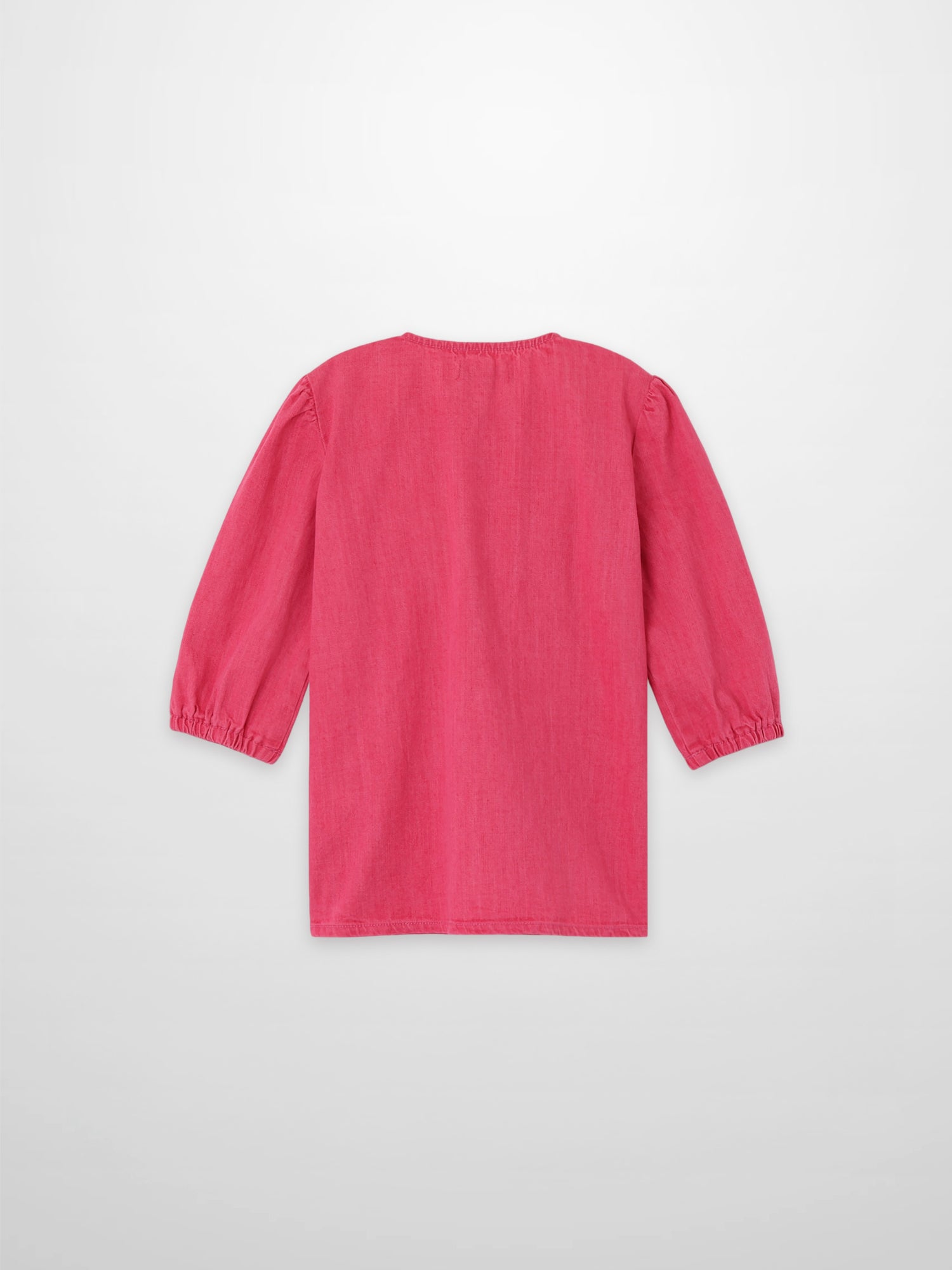 3/4 Sleeve Henley - bright pink denim girls top by Adee