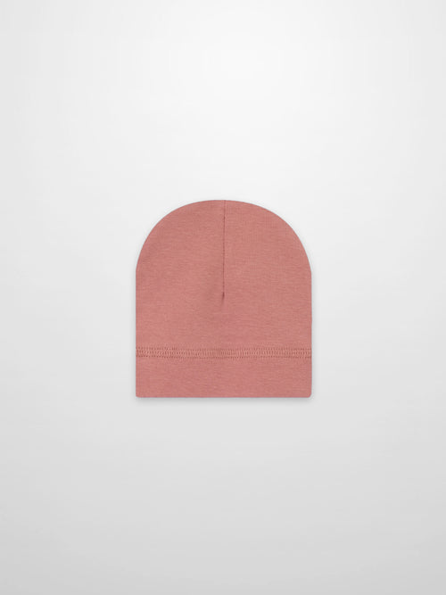 Cherry Frame Hat for girls by Adee in muted pink knit fabric