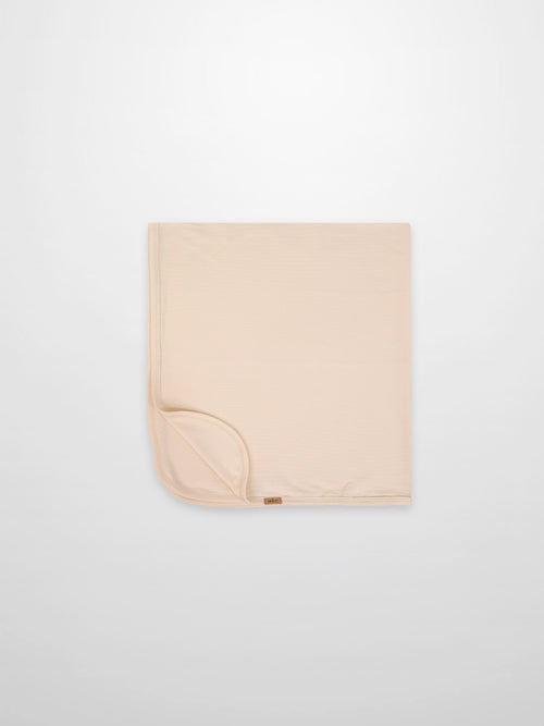 Thin Ribbed Blanket - Cream by Adee; unisex blanket with ribbed texture