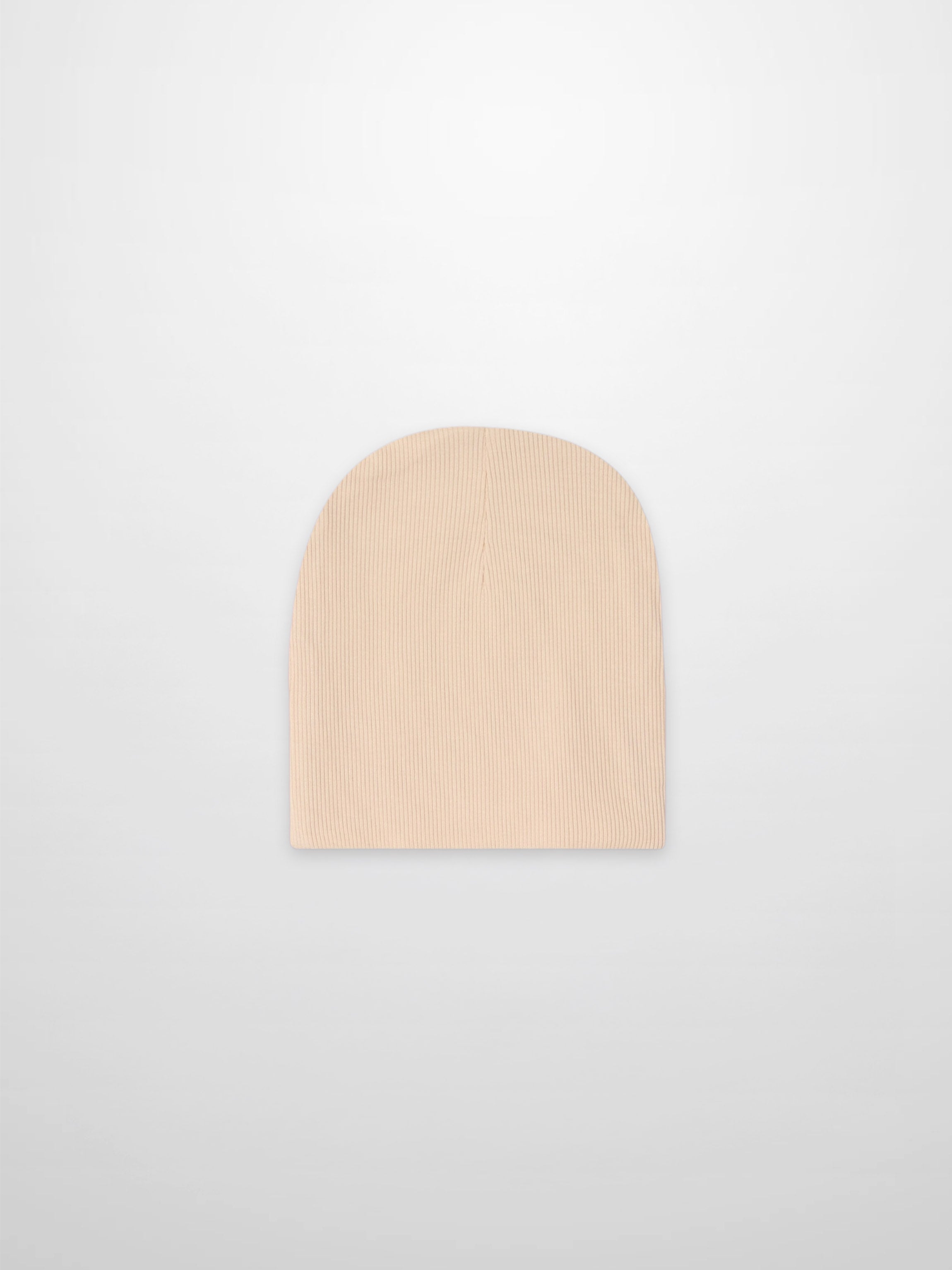 Thin ribbed tan unisex beanie, cozy knit apparel accessory