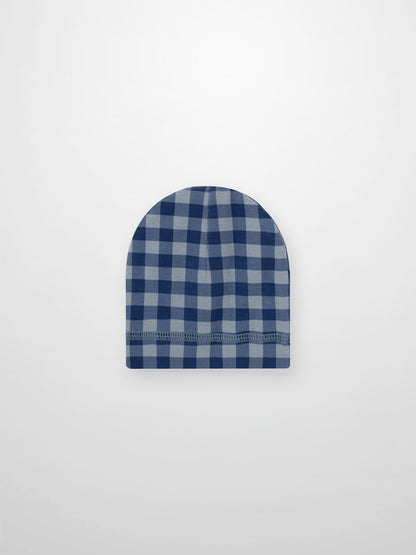Blue Gingham Beanie
