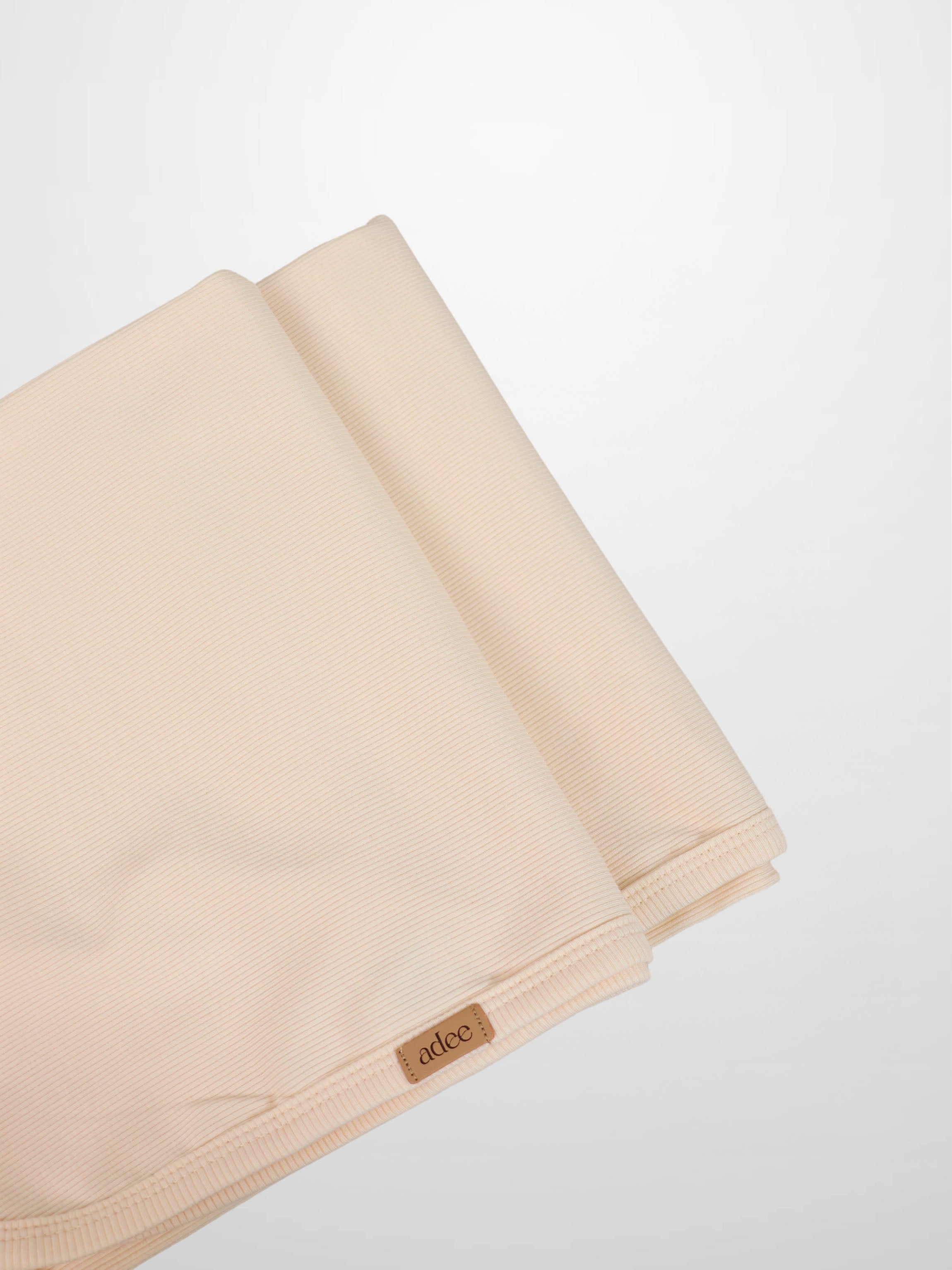 Thin Ribbed Blanket by Adee, cream color, unisex blanket, 2 pieces