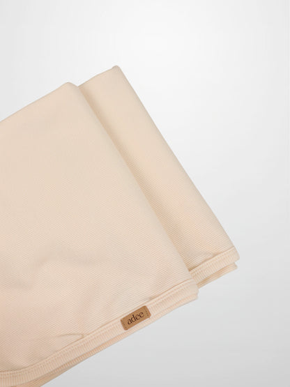 Thin Ribbed Blanket by Adee, cream color, unisex blanket, 2 pieces