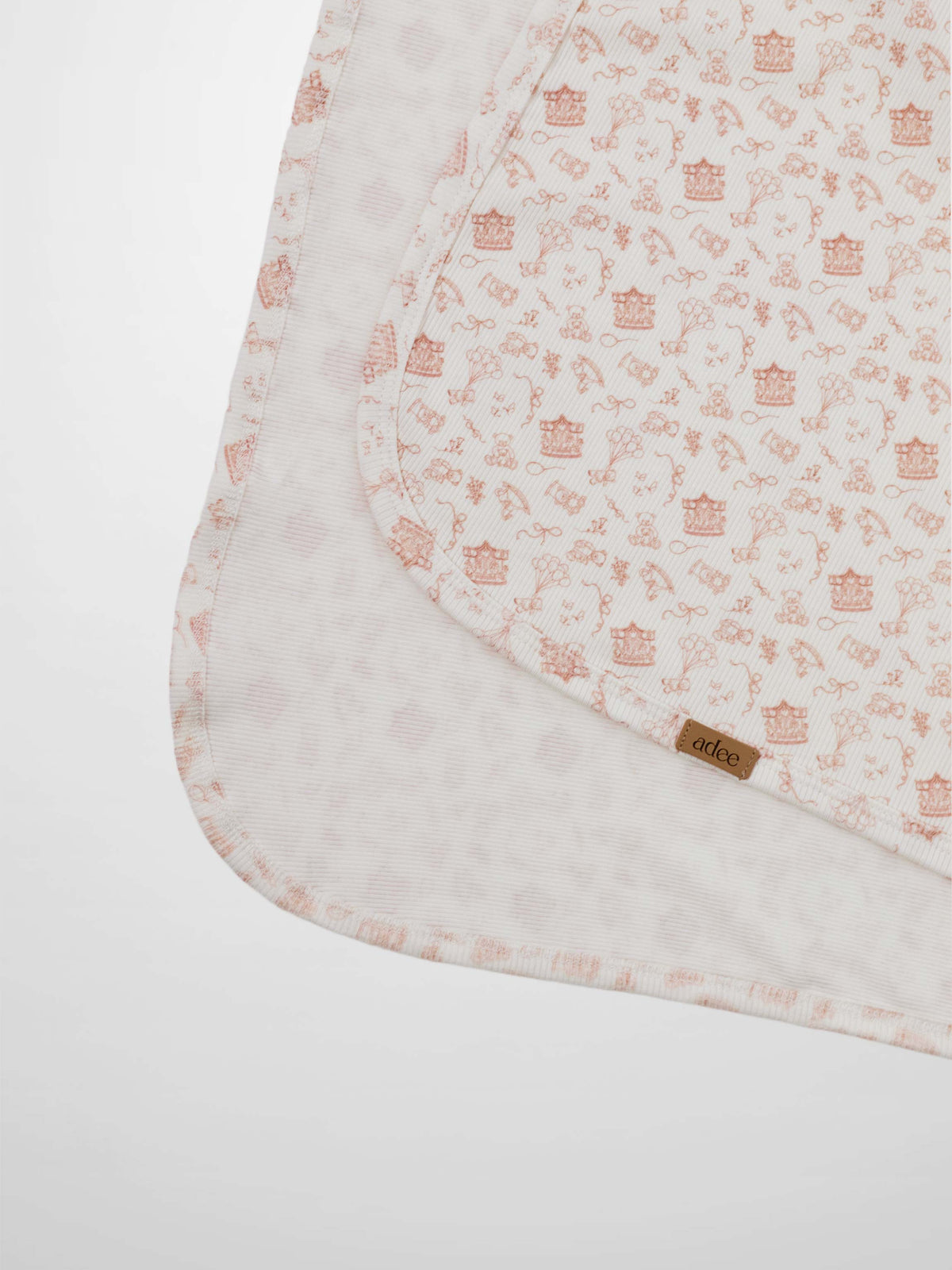 Little Storybook Blanket - Pink girls swaddle blanket by Adee with a delicate storybook print