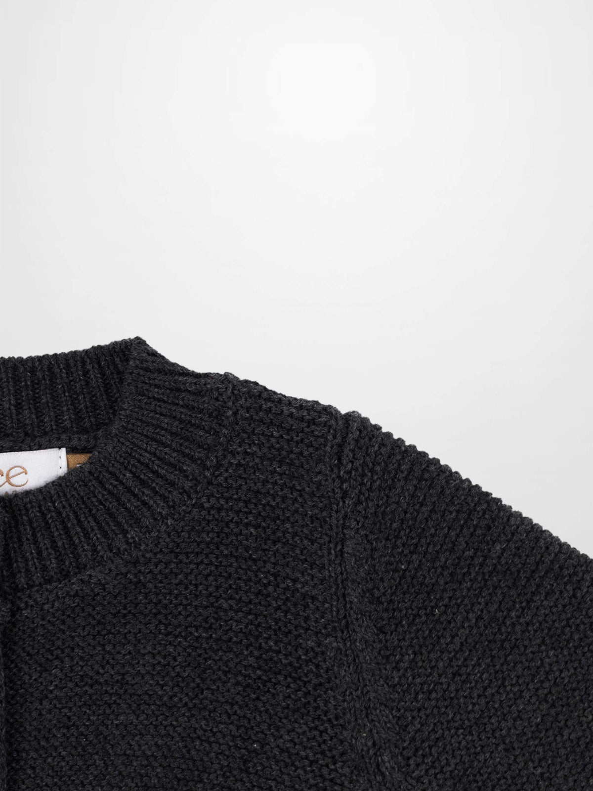 Adee cropped cardigan in heather grey knit, unisex dressy top