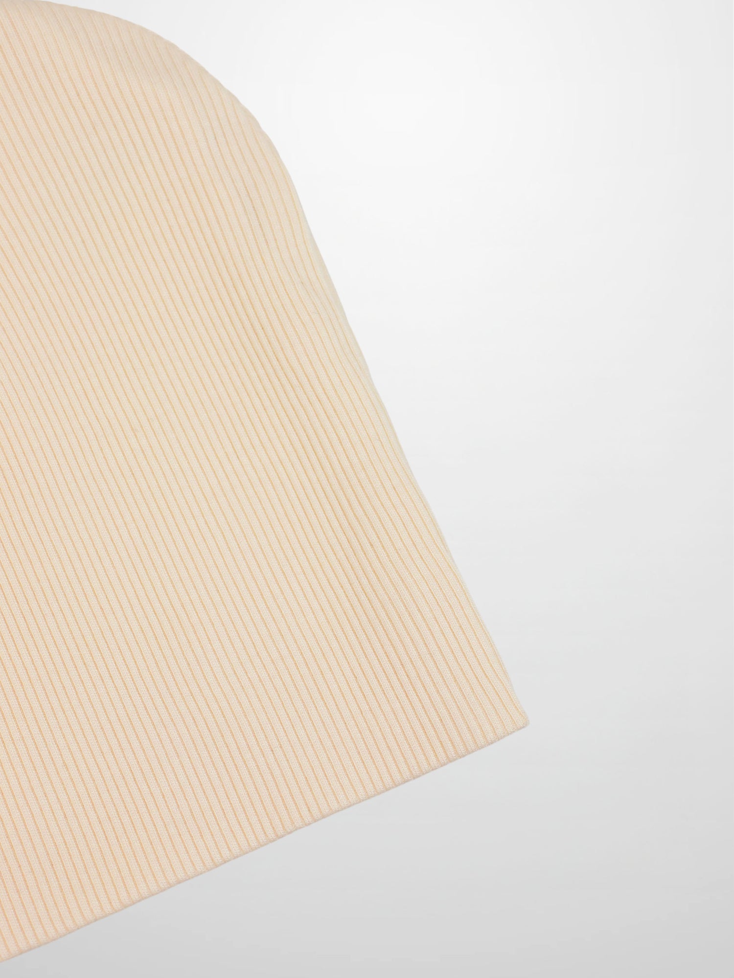 Thin Ribbed Beanie - Tan, unisex knit hat in ribbed fabric.