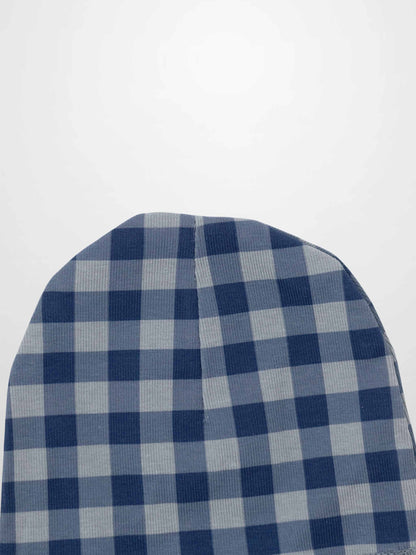 Blue Gingham Beanie