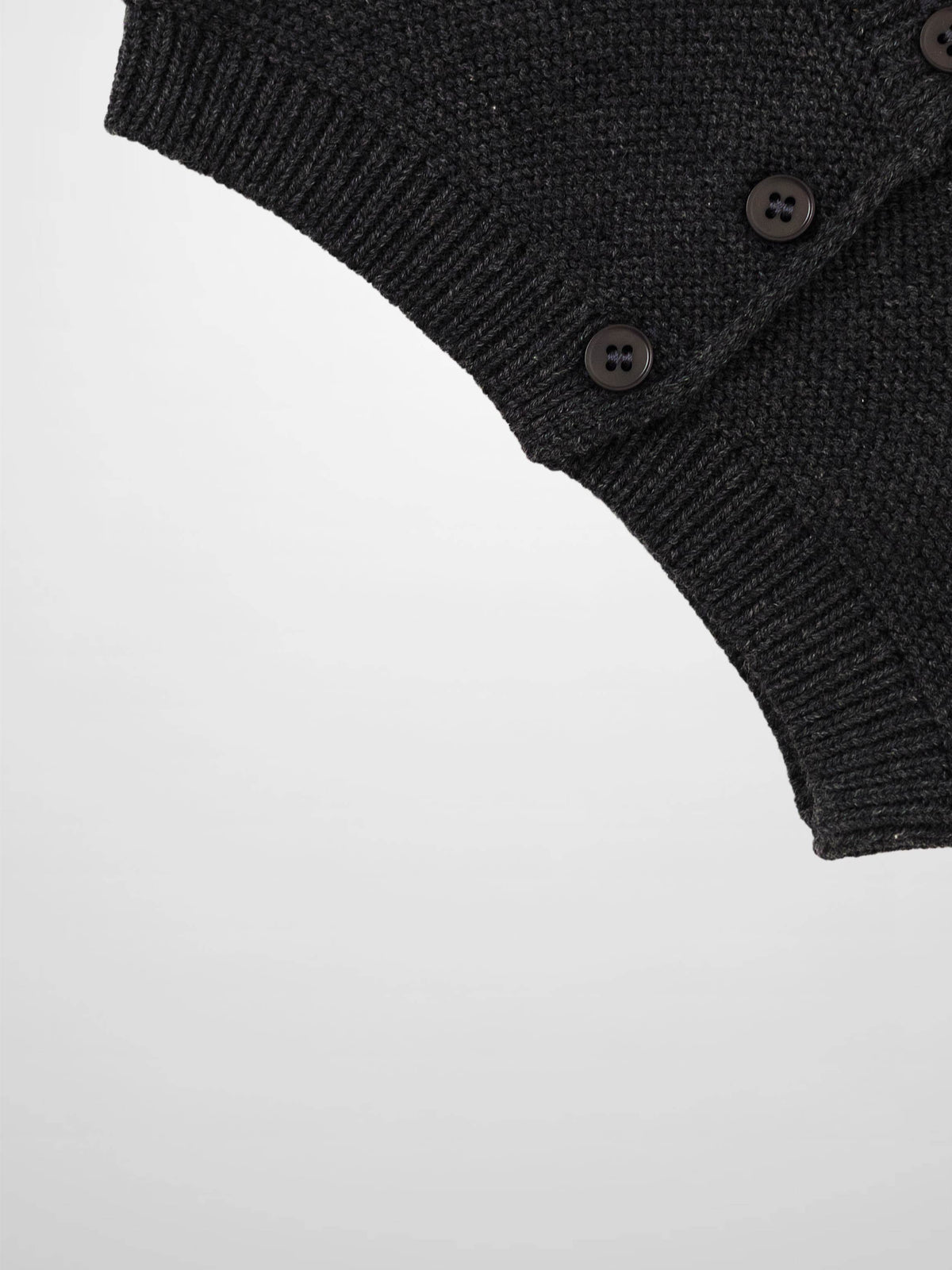 Cropped Cardigan - Heather Grey; Adee unisex dressy top in knit with dark buttons