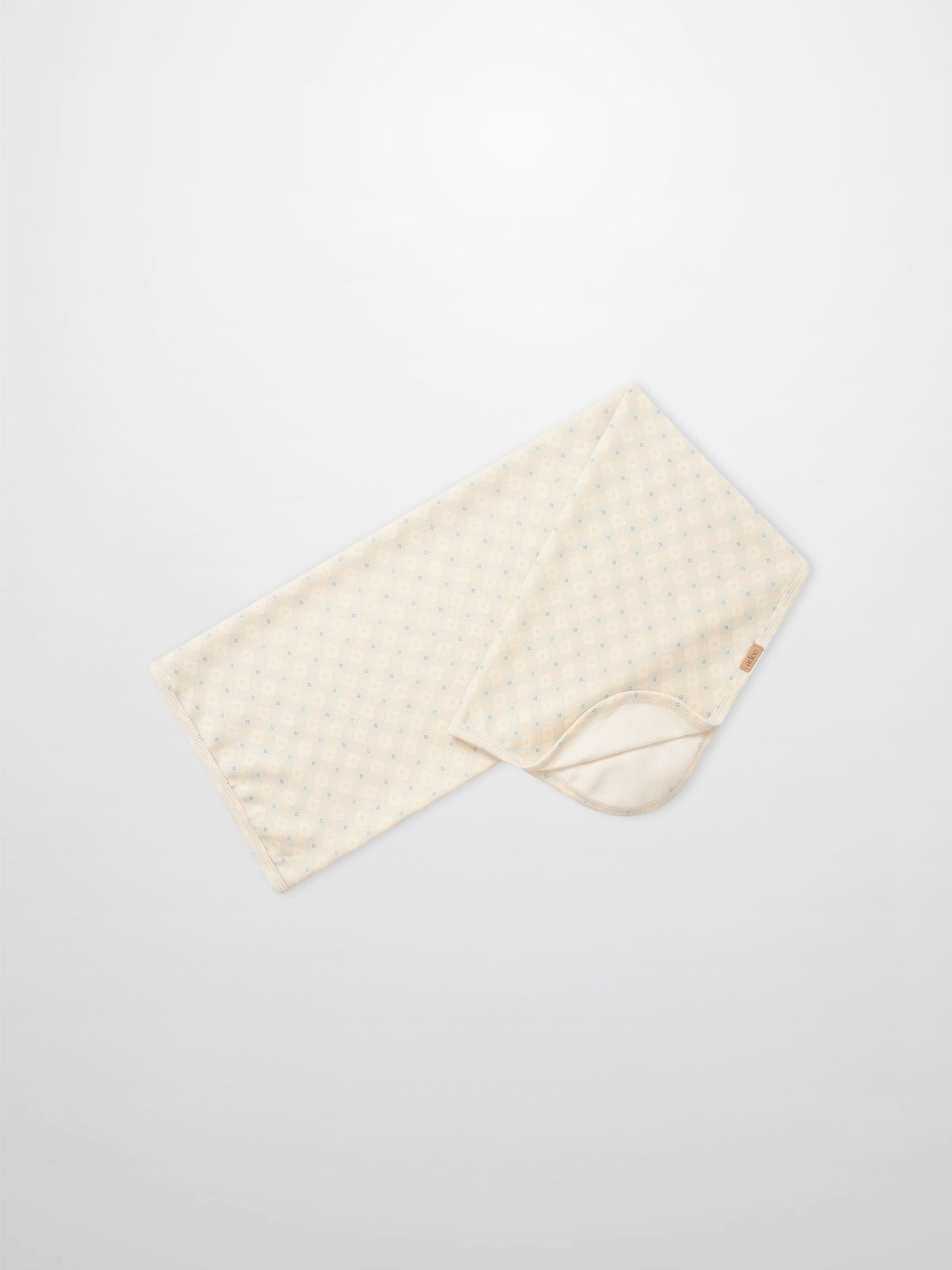 Little Button Blanket swaddle for boys, beige dotted fabric by Adee