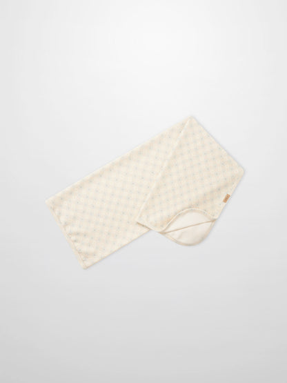 Little Button Blanket swaddle for boys, beige dotted fabric by Adee