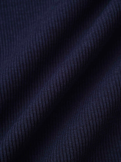 Ribbed Legging Set with Hood - Navy