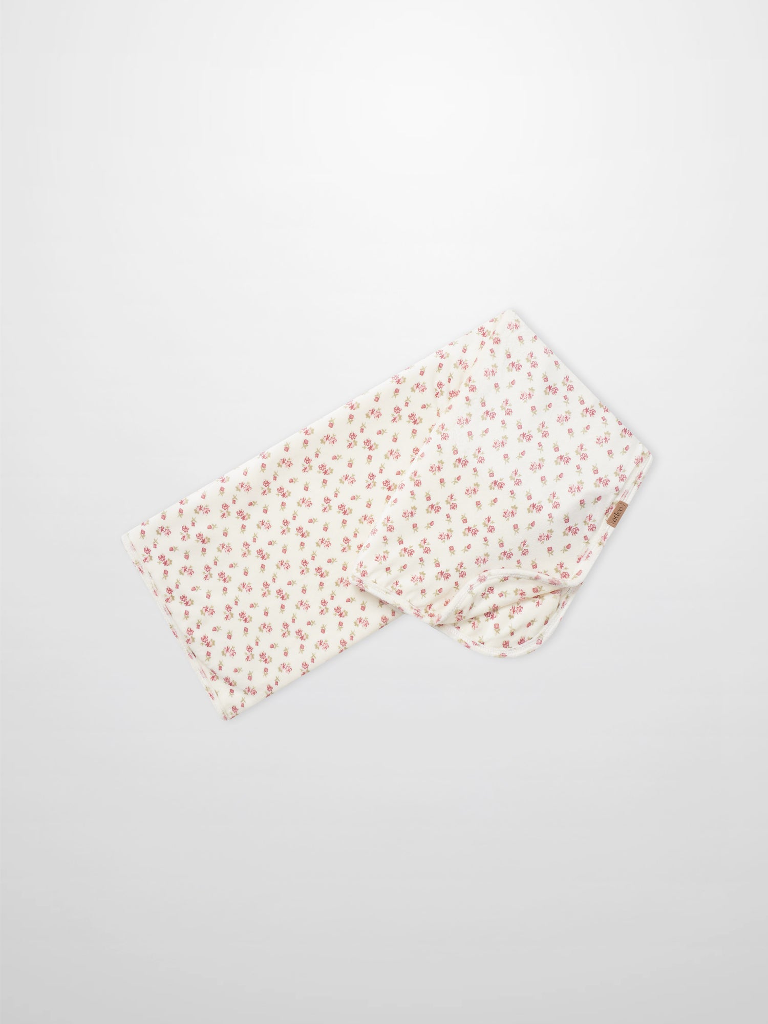 Tiny Blossom Blanket by Adee; girls swaddle blanket in white with pink floral print