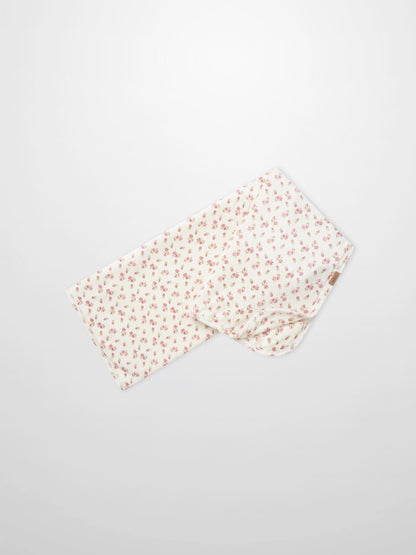 Tiny Blossom Blanket by Adee; girls swaddle blanket in white with pink floral print