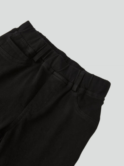 Stretch Pants - Black, Adee boys bottoms with elastic waistband.