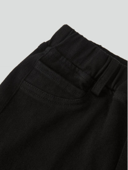 Stretch Pants - Black by Adee; boys bottoms in stretch twill fabric
