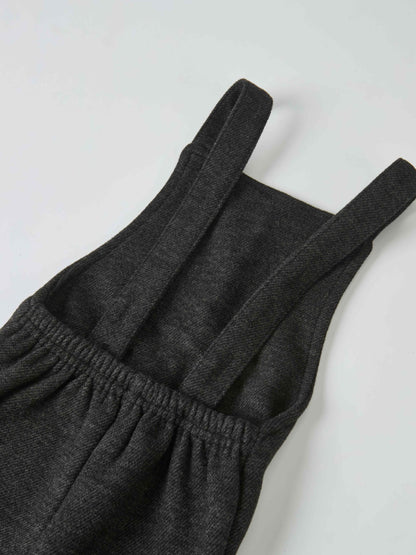 Textured Twill Overalls for boys in grey by Adee, dressy with shoulder straps