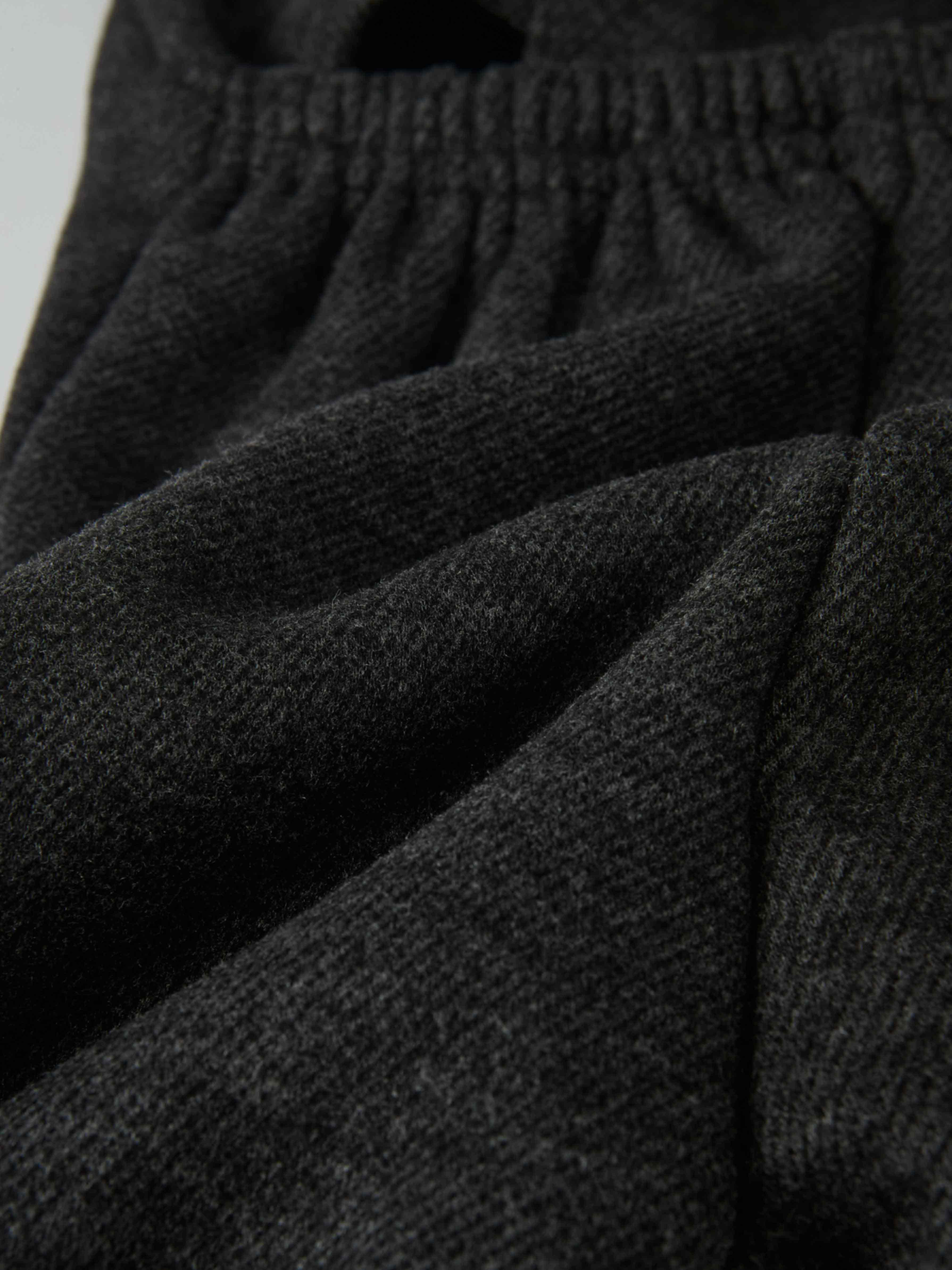 Textured twill overalls for boys in grey, fabric close-up detail