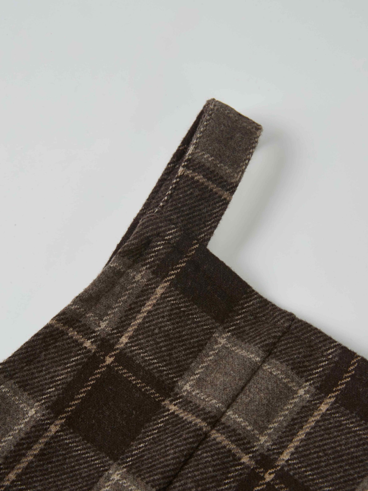 Adee Plaid Overalls - Brown, boys dressy fabric close-up
