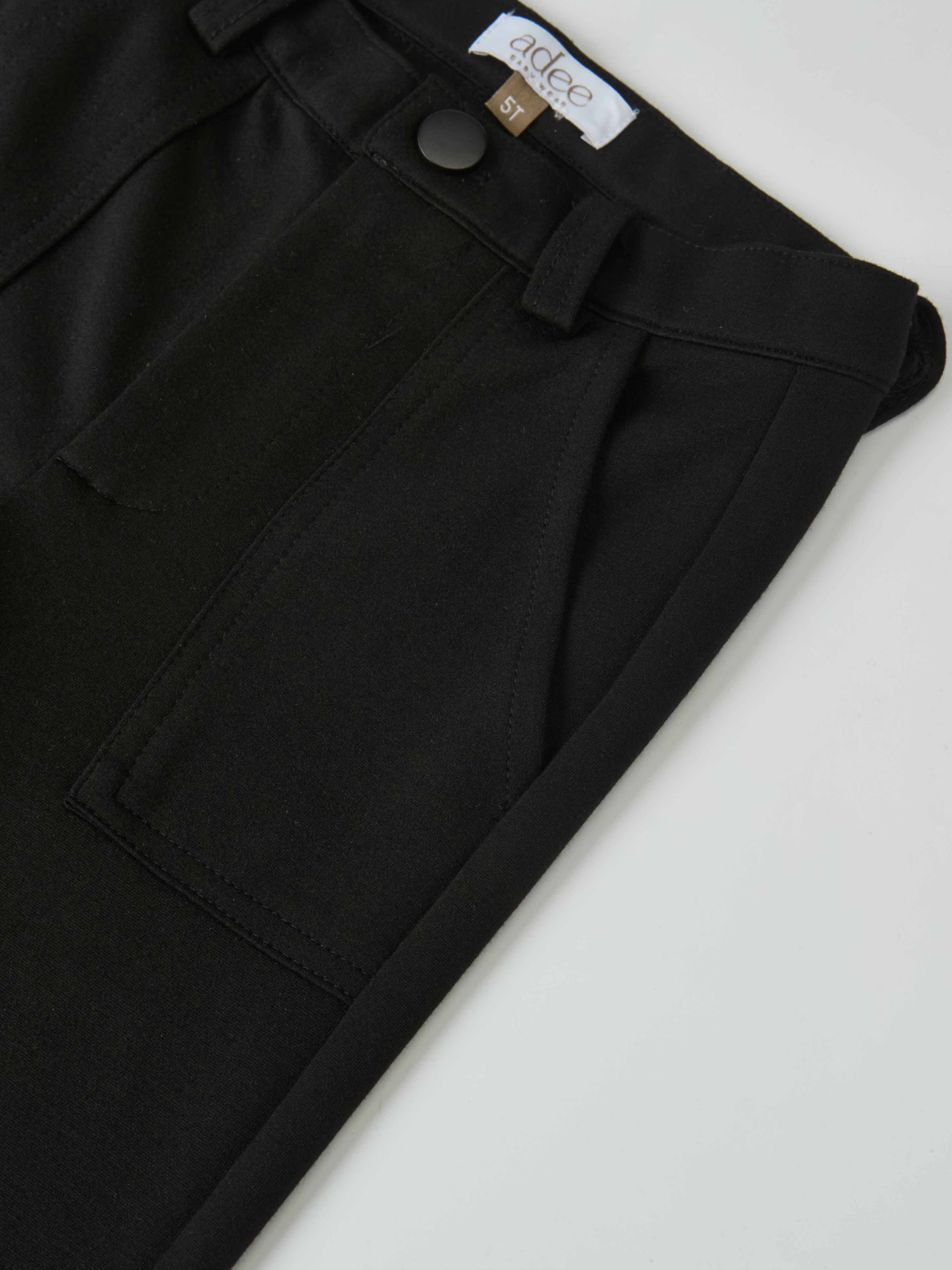 Adee dress pants for boys, black dressy bottoms with belt loops and size 5T.