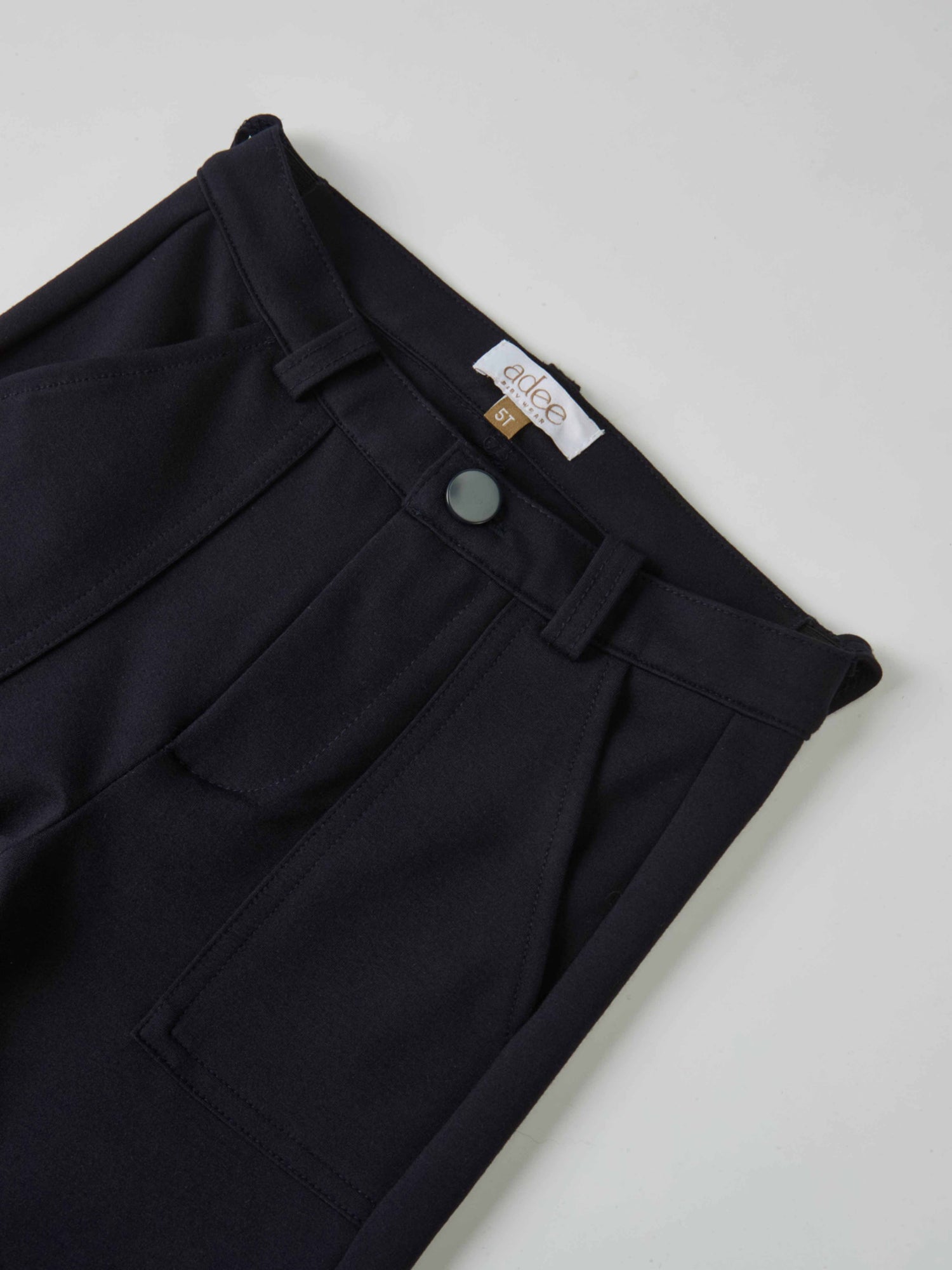 Dress pants navy, Adee brand, boys dressy bottoms with belt loops and front pockets