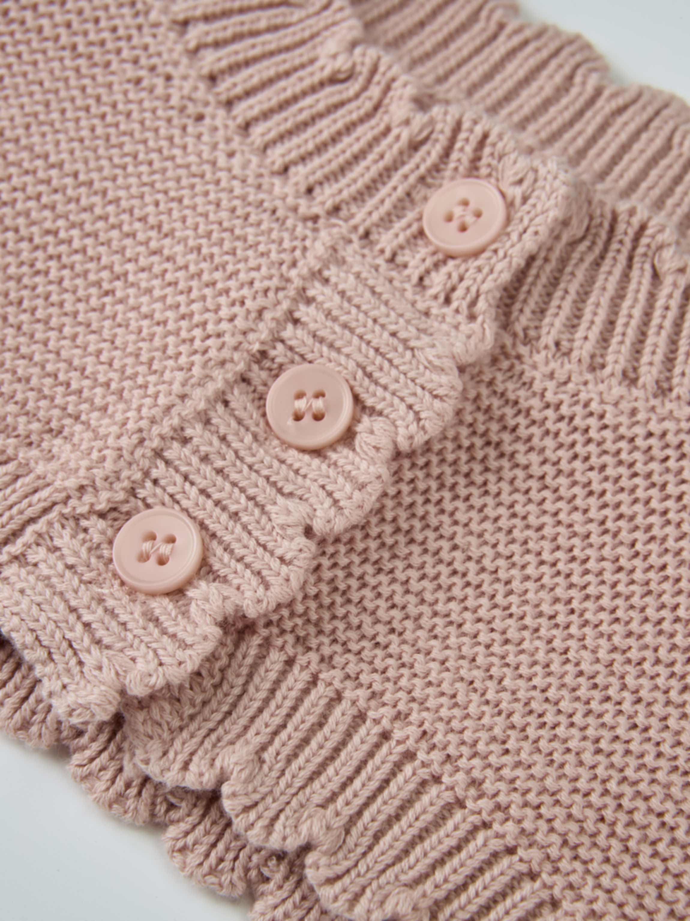 Adee cropped pink cardigan with button front and knit texture for girls dressy top