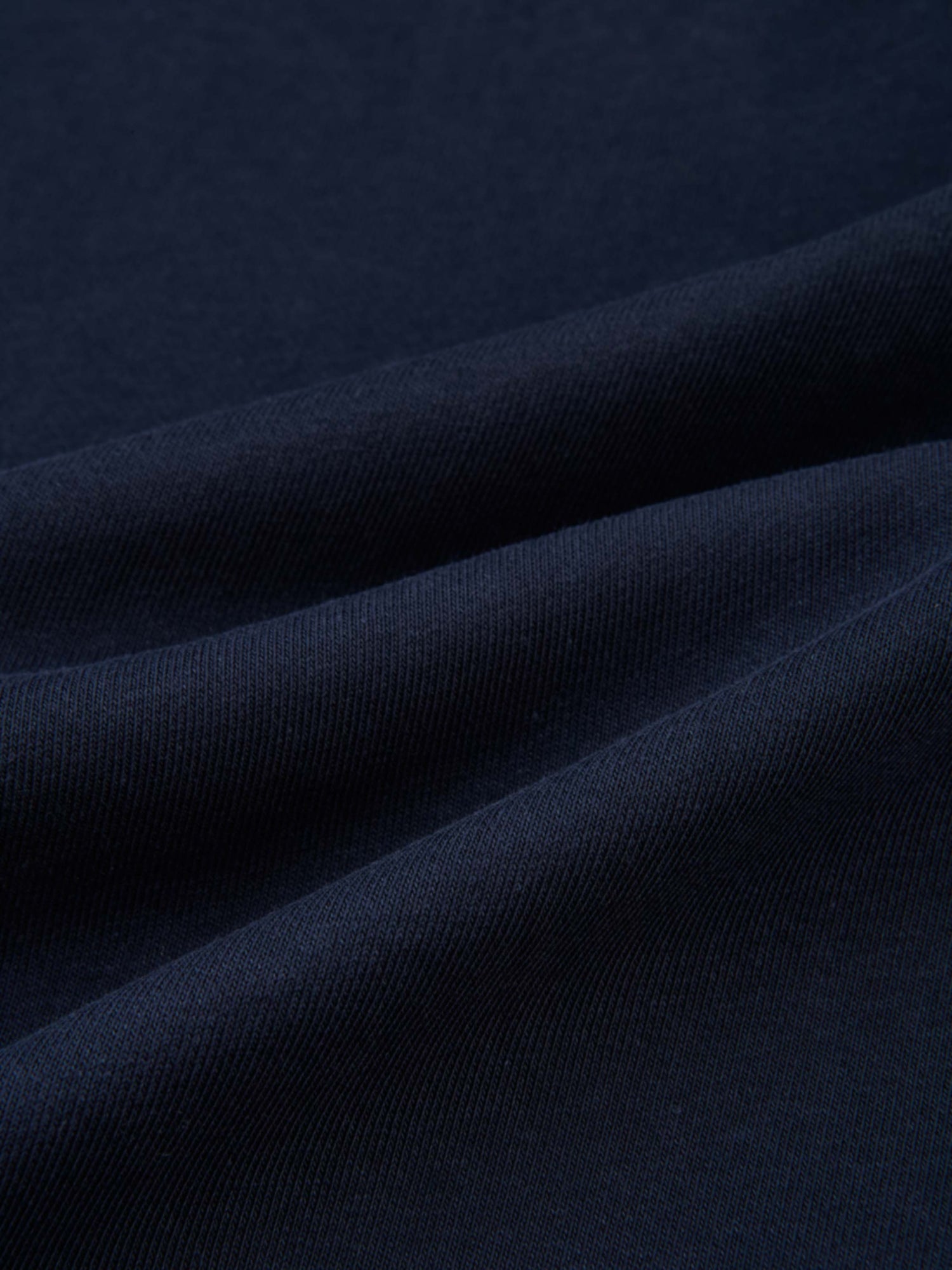 Denim Cherry Collar Dress fabric swatch in dark blue denim