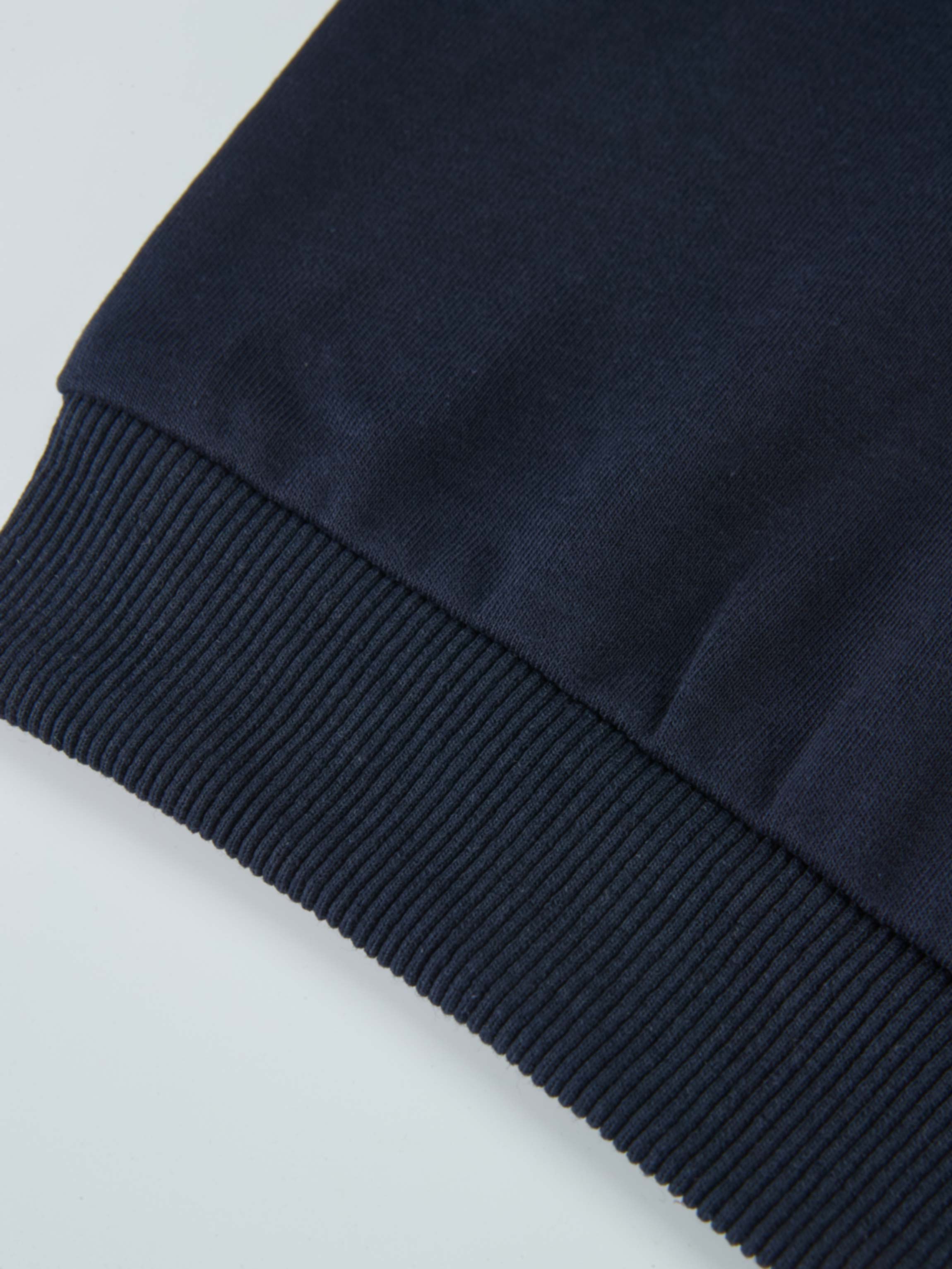 Denim Cherry Collar Sweatshirt navy blue with ribbed cuff