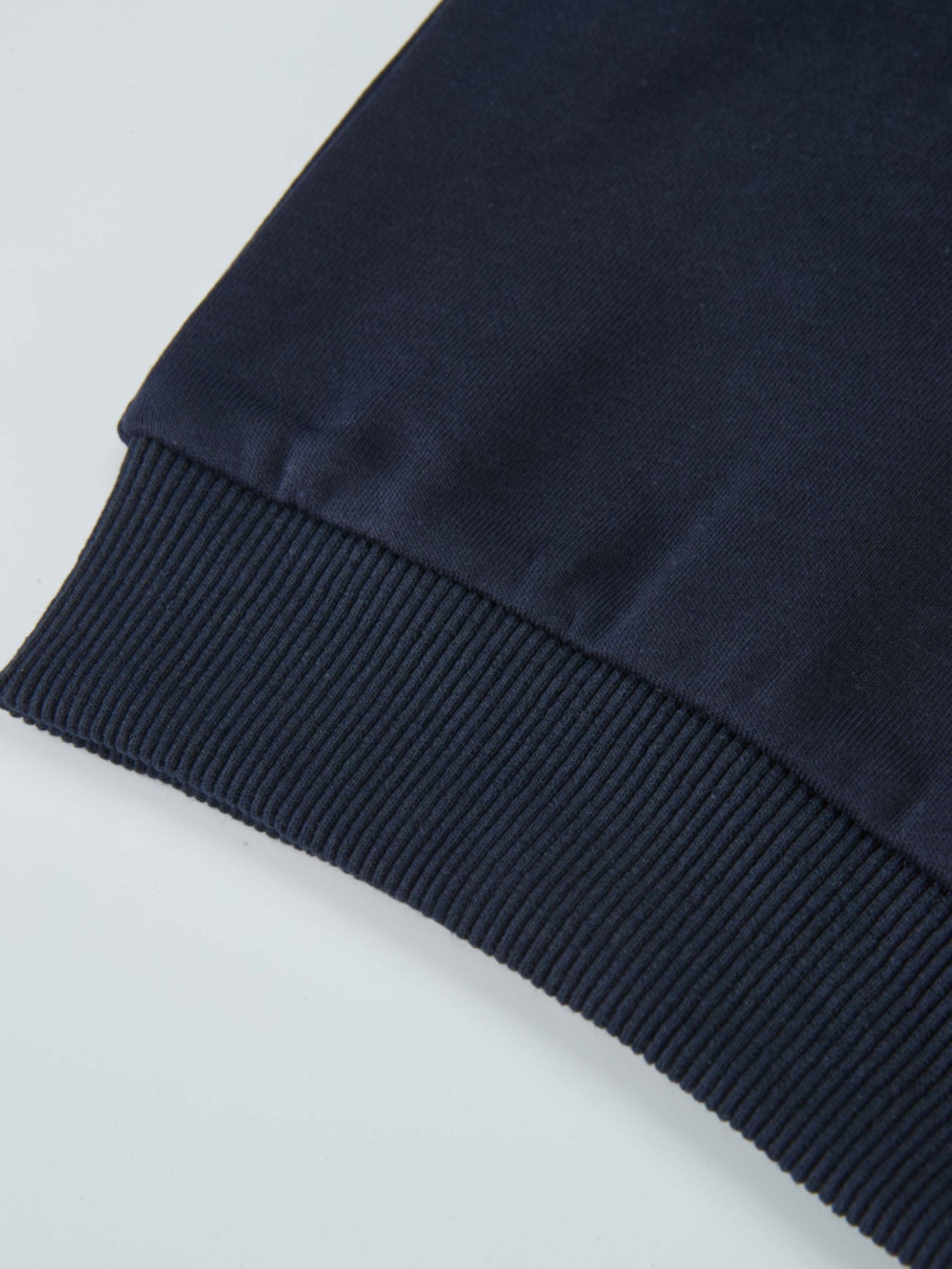 Denim Collar Sweatshirt for boys in navy with ribbed cuffs and hem