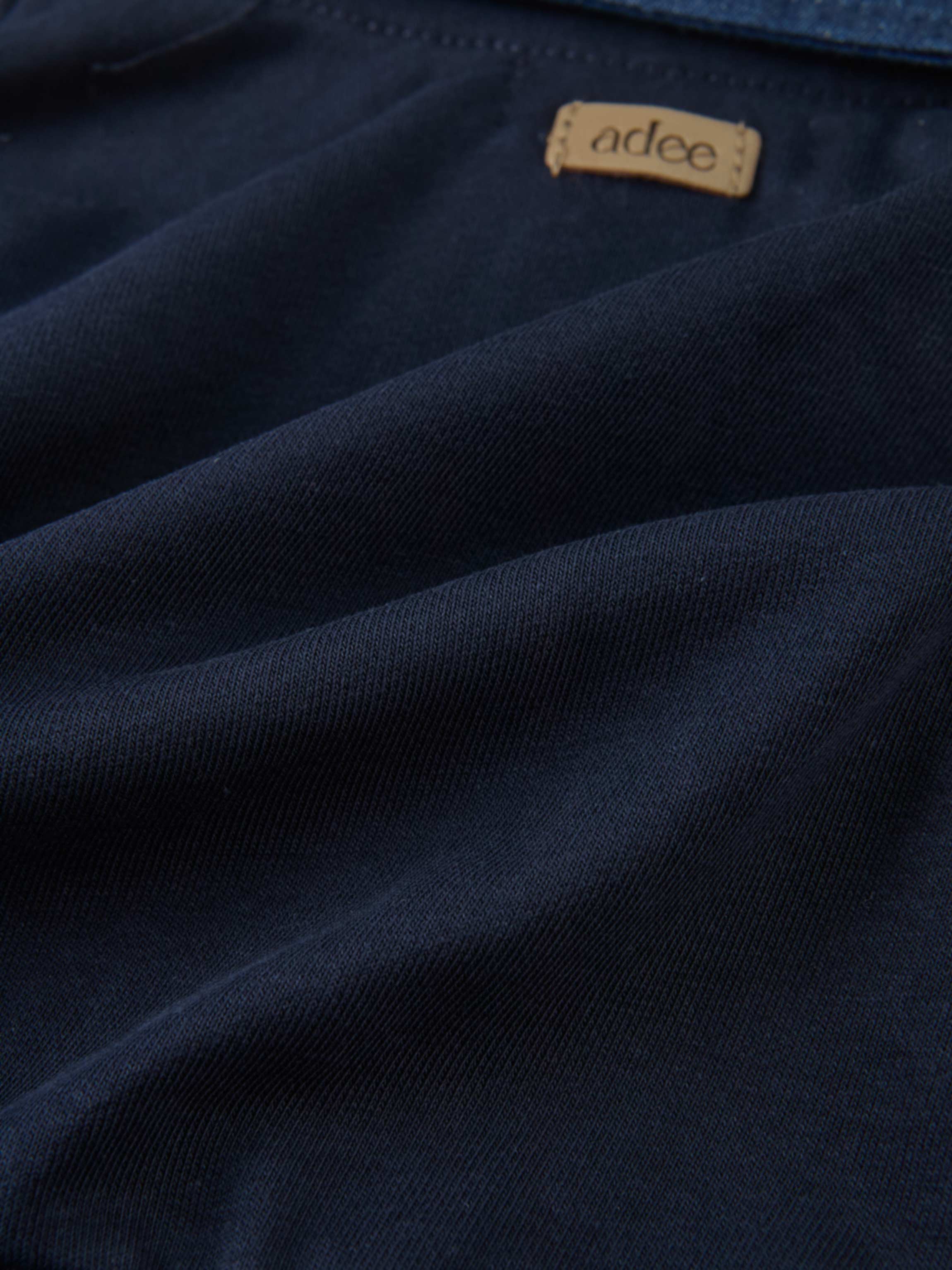 Denim Collar Sweatshirt for boys by Adee in navy fabric with beige brand tag