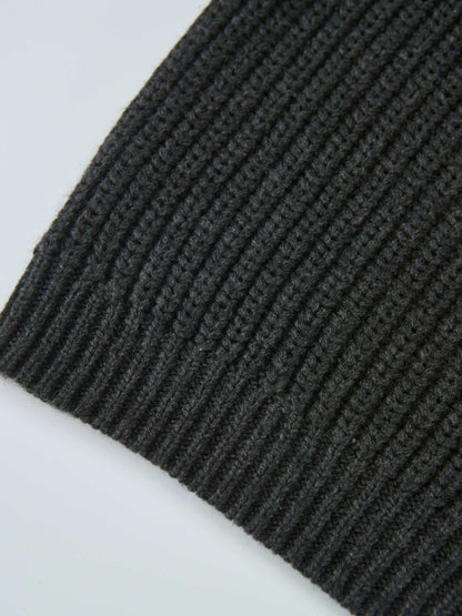 Knit Girl Sweater in grey rib-knit fabric for girls