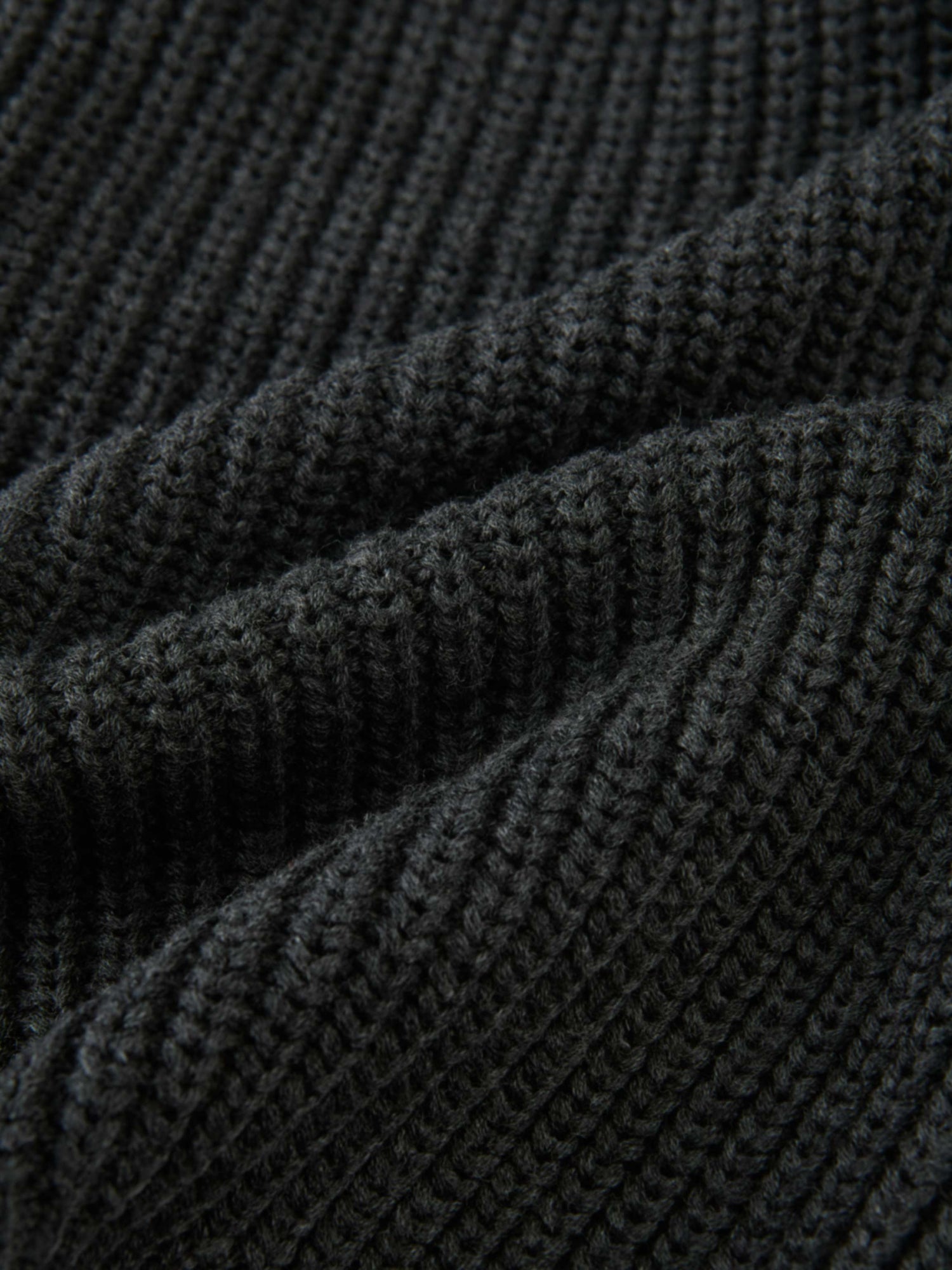 Knit Girl Sweater - Grey, ribbed knit fabric close-up