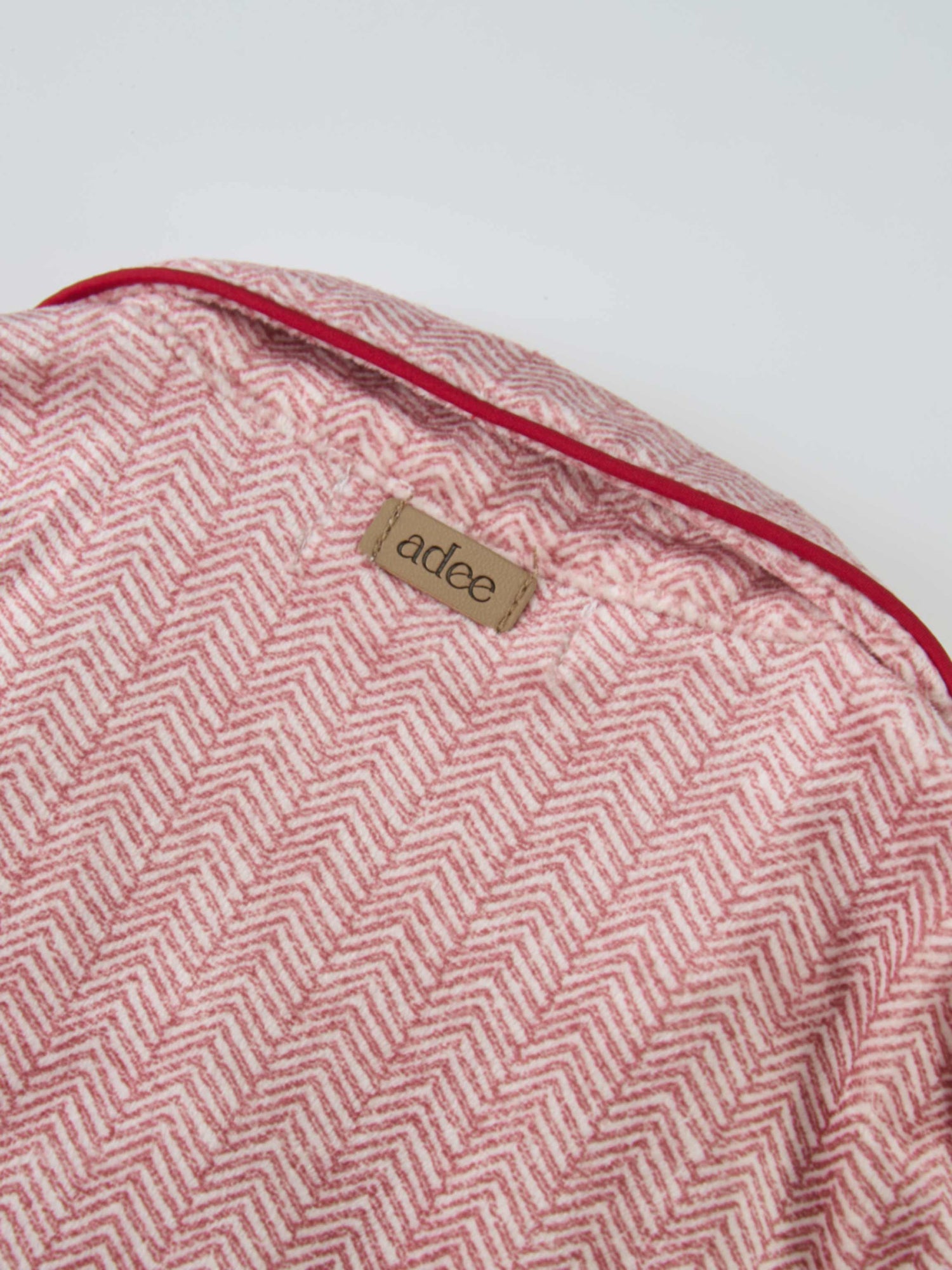 Herringbone Pajamas - Red for girls by Adee with red piping detail