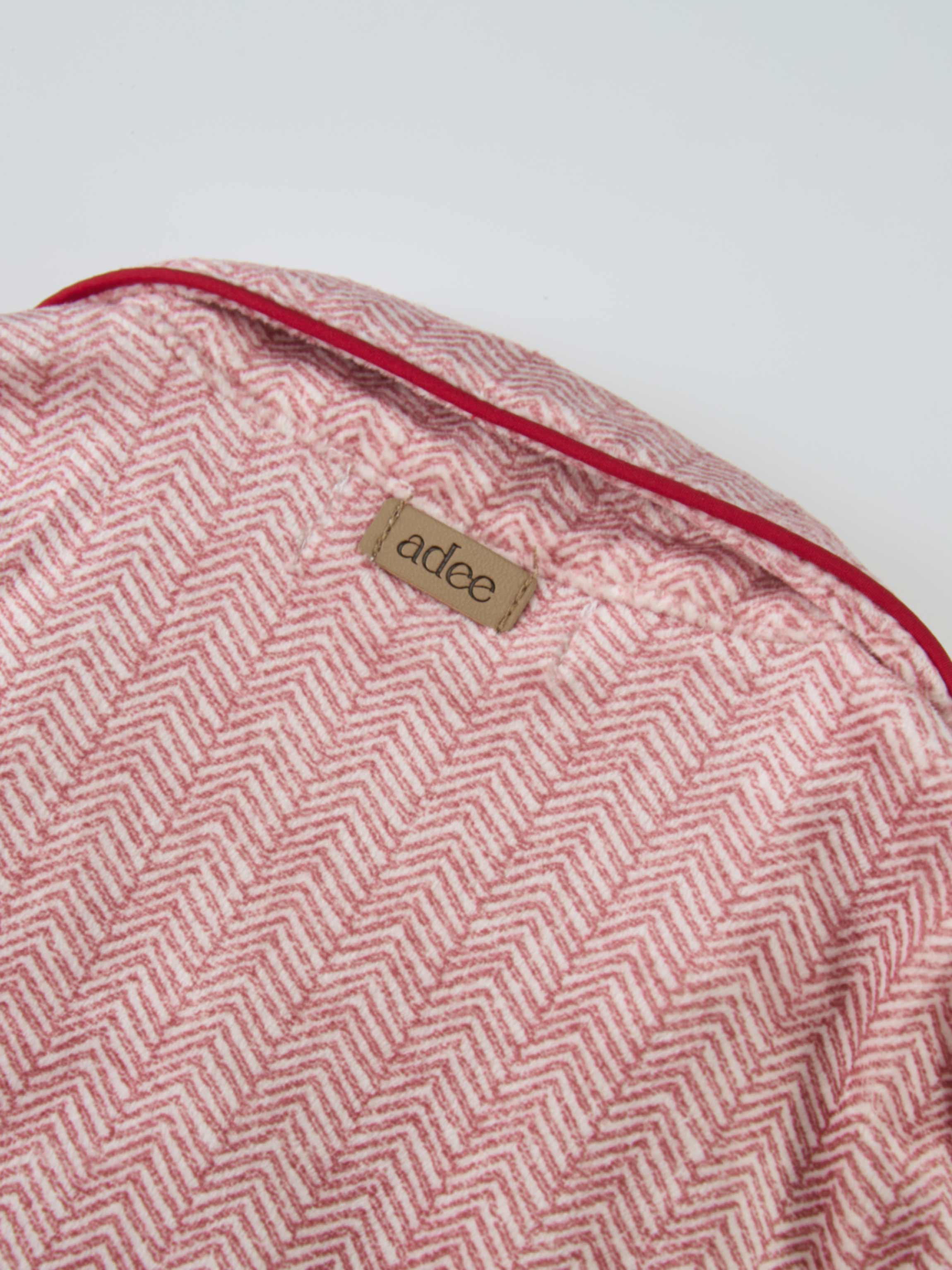 Herringbone Pajamas - Red for girls by Adee with red piping detail