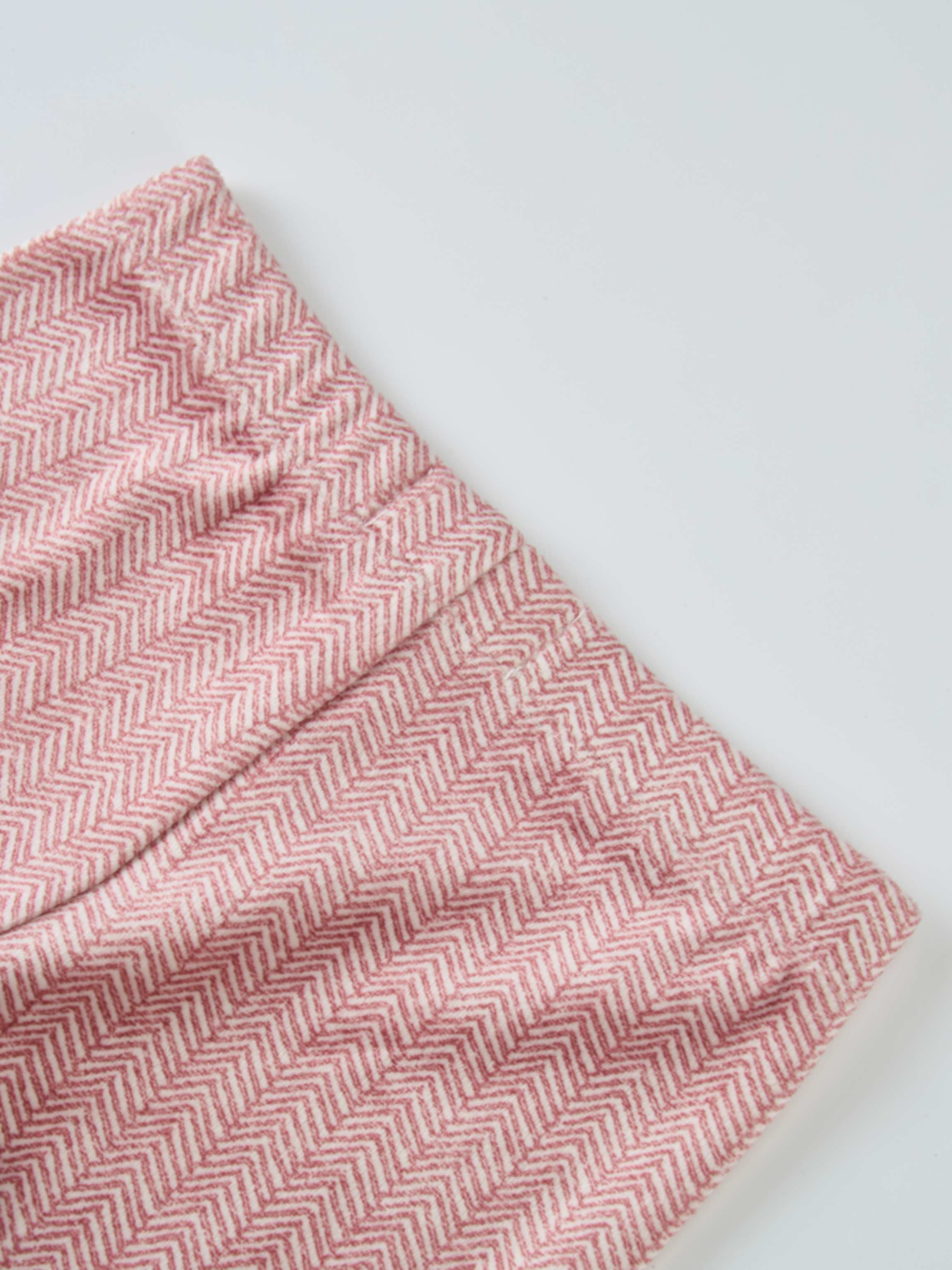 Herringbone Pajamas for girls in red by Adee, folded fabric