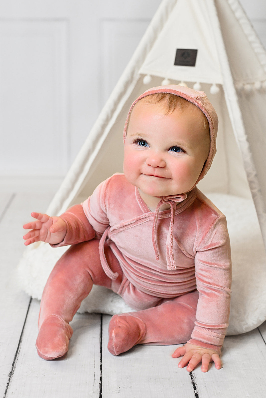 Velour Bonnet - Pink