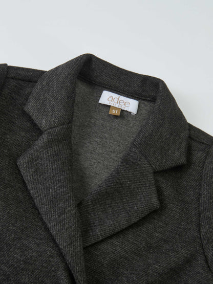 Textured twill blazer for boys, grey, Adee brand, dressy top, size 5T.