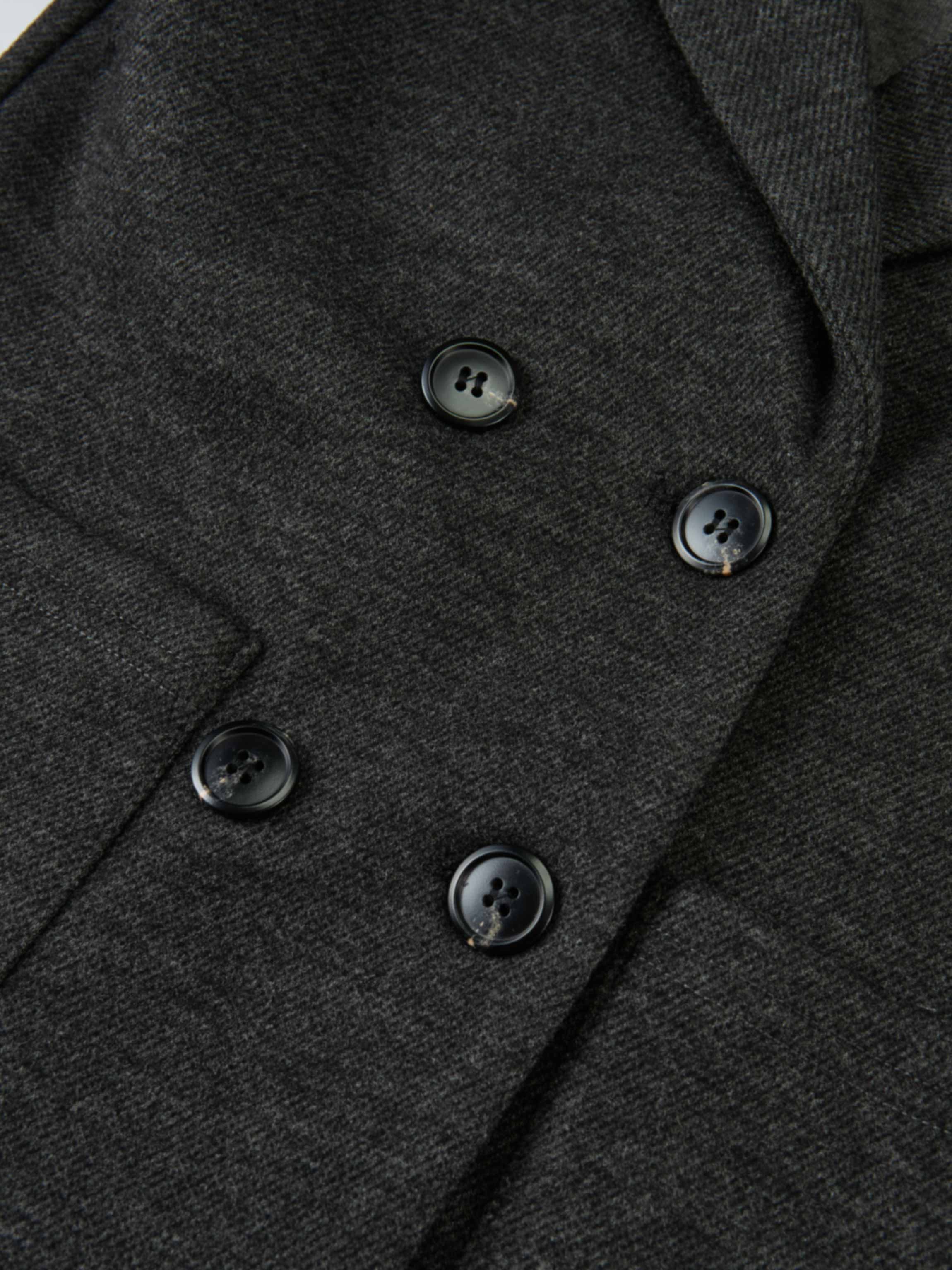 Textured Twill Blazer for boys by Adee in grey with black front buttons
