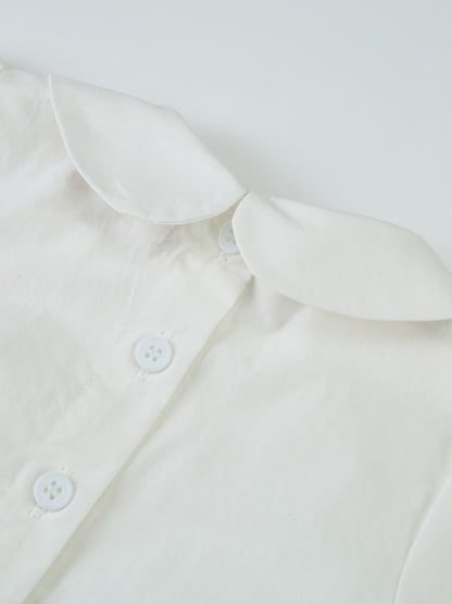 Adee Peter Pan Collar Blouse in white for girls—dressy top with front buttons