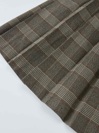 Plaid pleated skirt for girls by Adee in grey fabric, dressy style