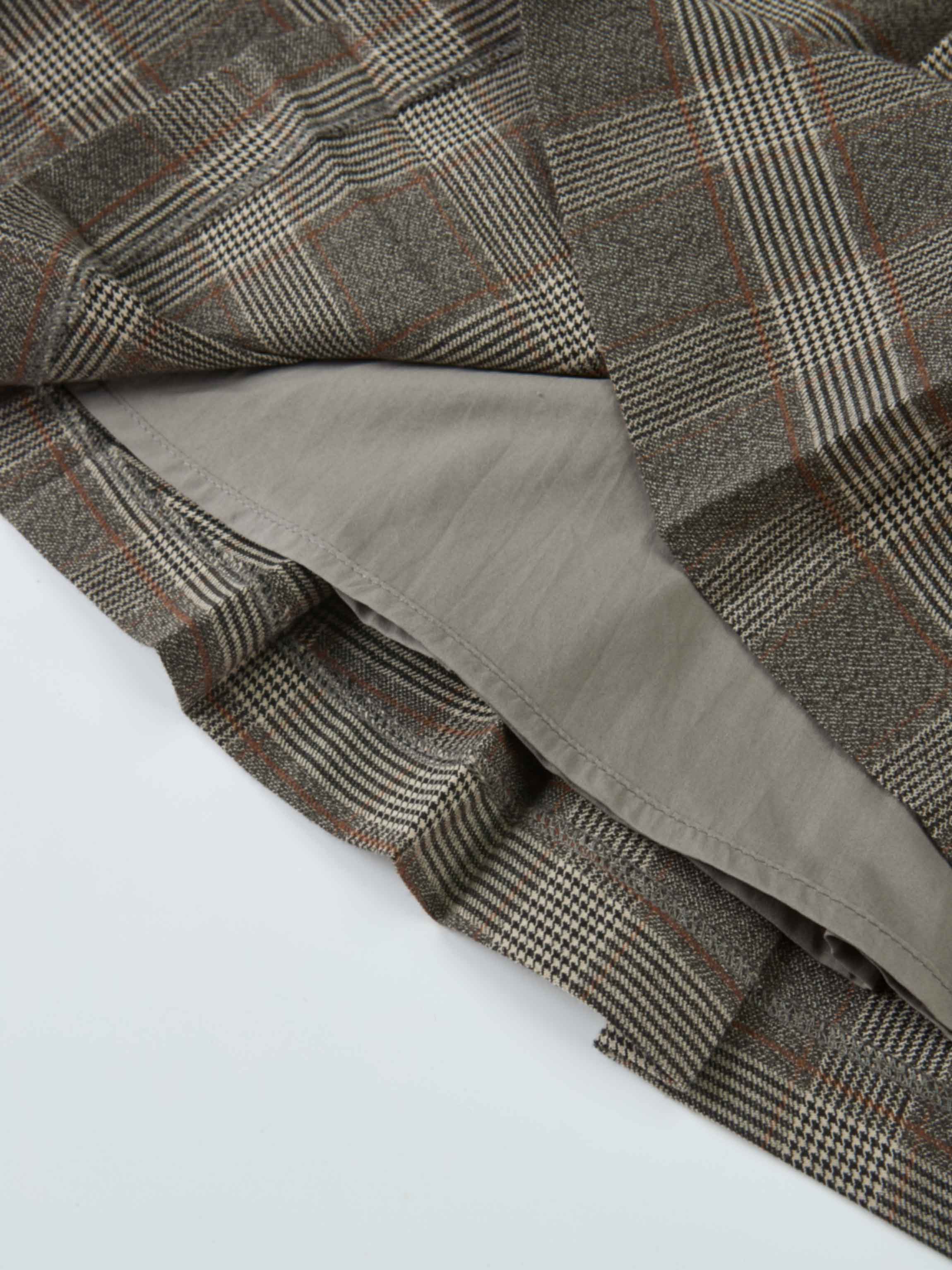 Adee girls plaid pleated skirt in grey with beige lining, dressy style.