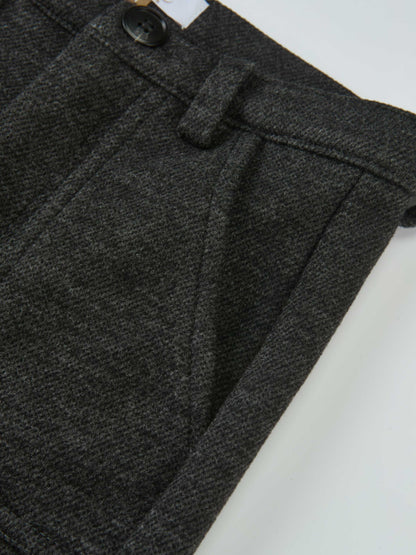 Dress pants for boys by Adee, grey textured fabric with button closure