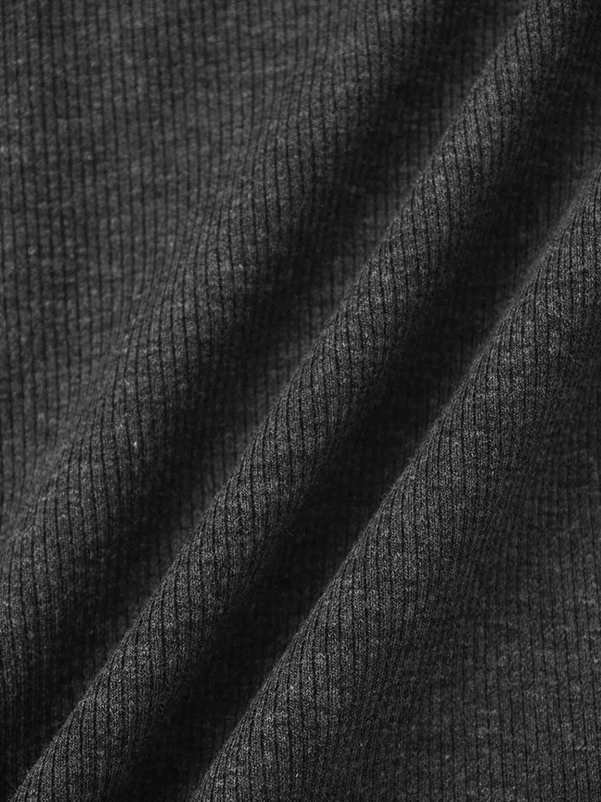 Grey ribbed fabric close-up from a baby hoodie set with hood, soft and breathable.