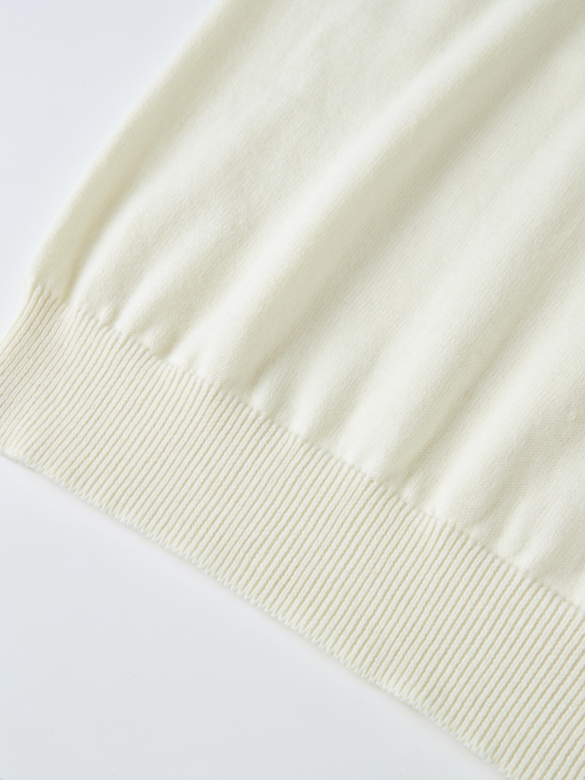 Ruffle Collar Knit Sweater - Cream; Adee girls’ knit top with ribbed cuffs