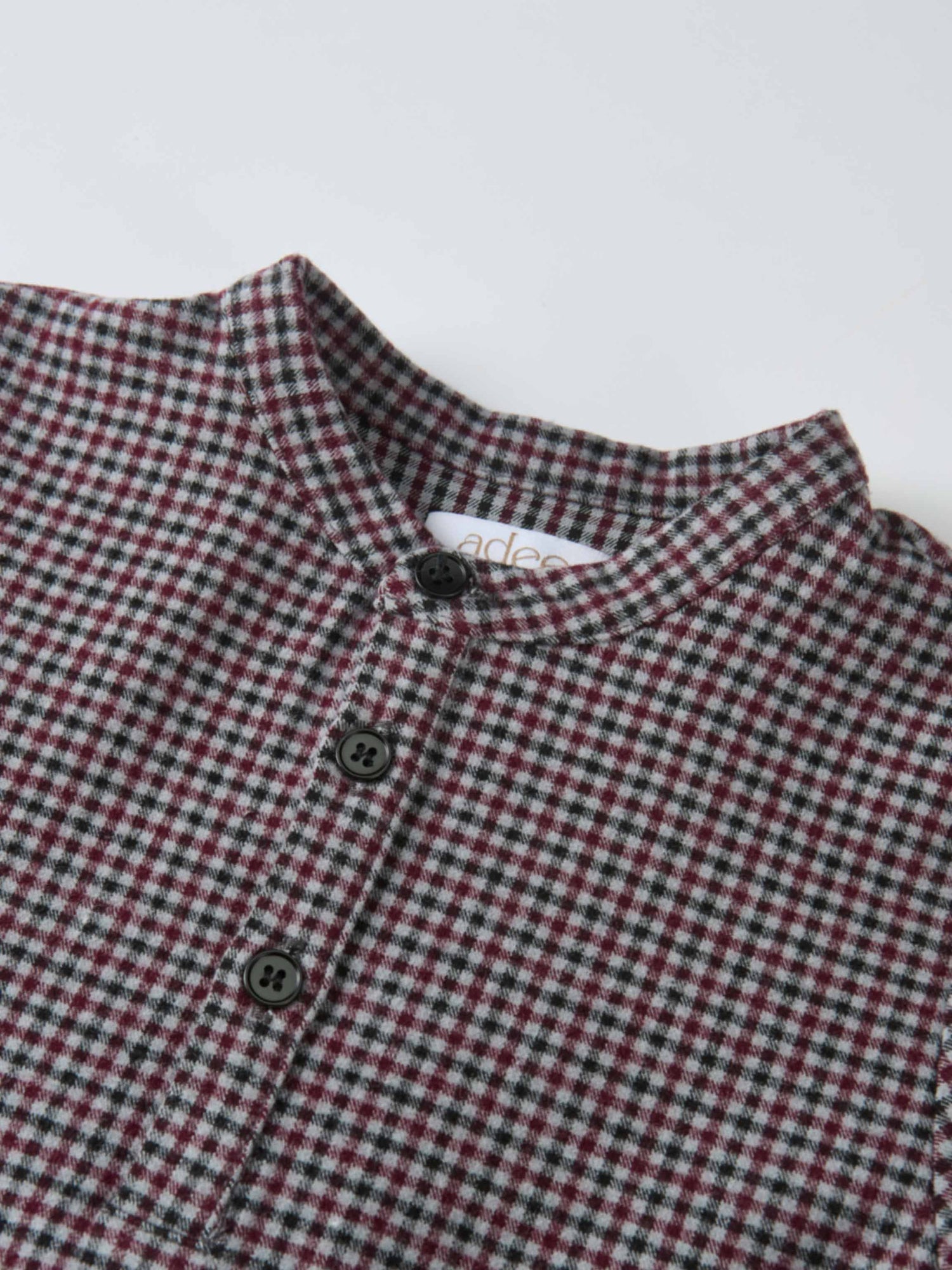 Gingham shirt for boys by Adee in red and grey check