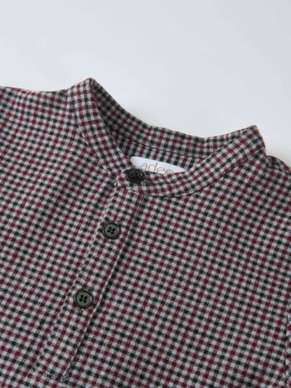 Gingham shirt for boys by Adee in red and grey check