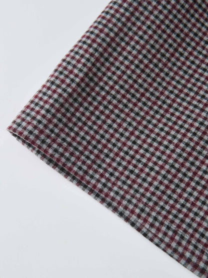 Grey gingham shirt, red and black checks; Adee boys dressy top.