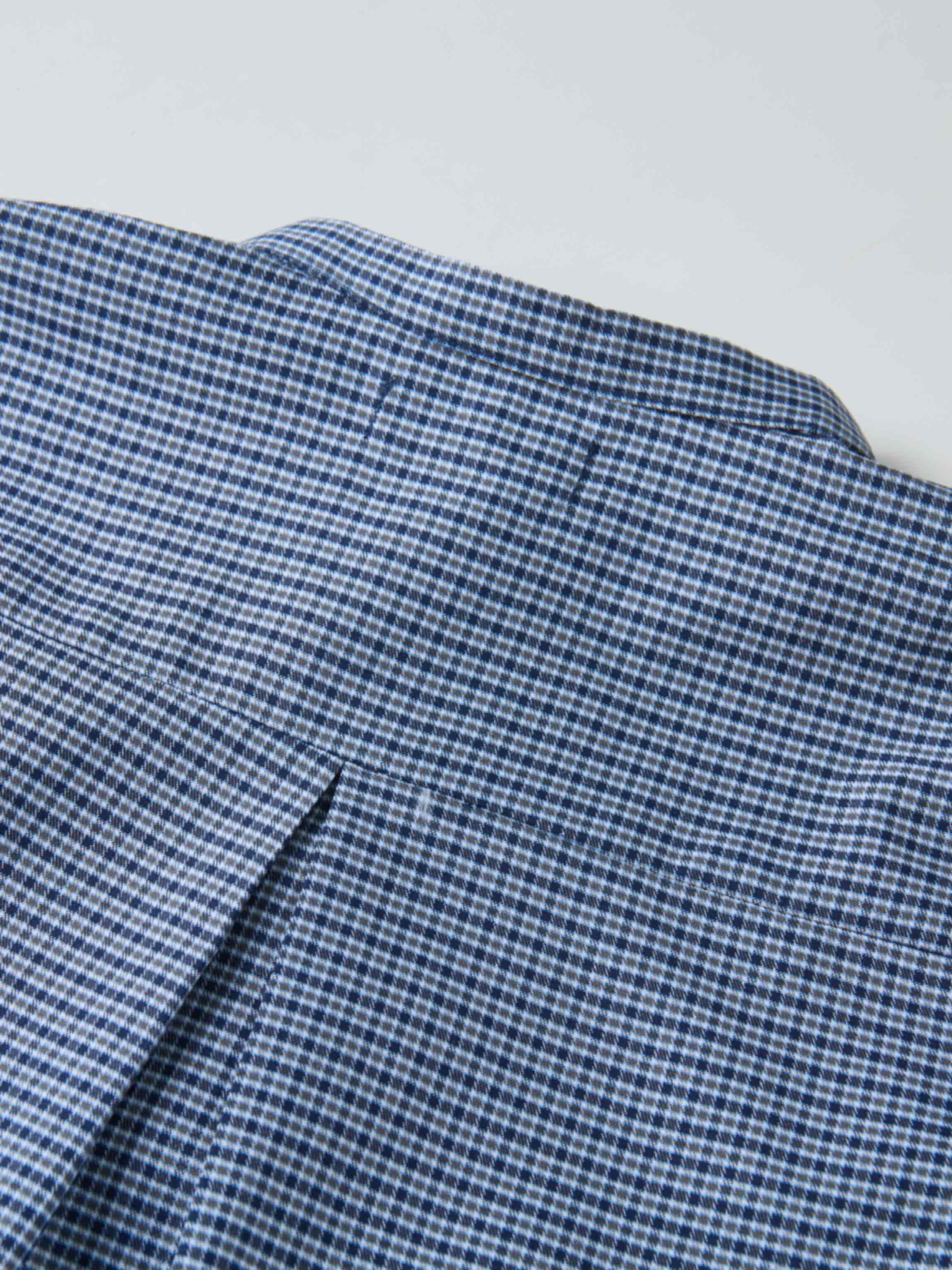Adee Plaid Shirt - Navy, boys dressy top in navy and white check pattern.