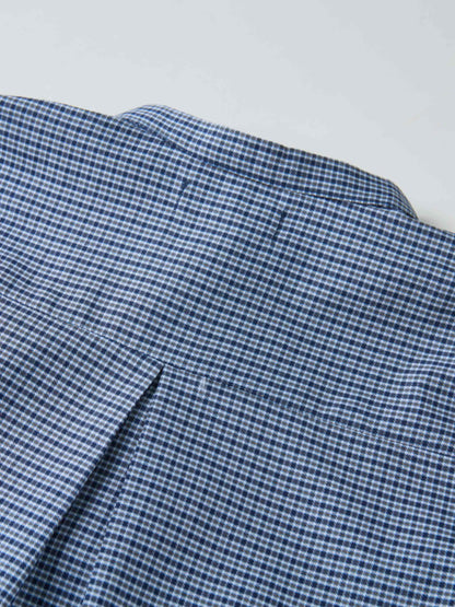 Adee Plaid Shirt - Navy, boys dressy top in navy and white check pattern.