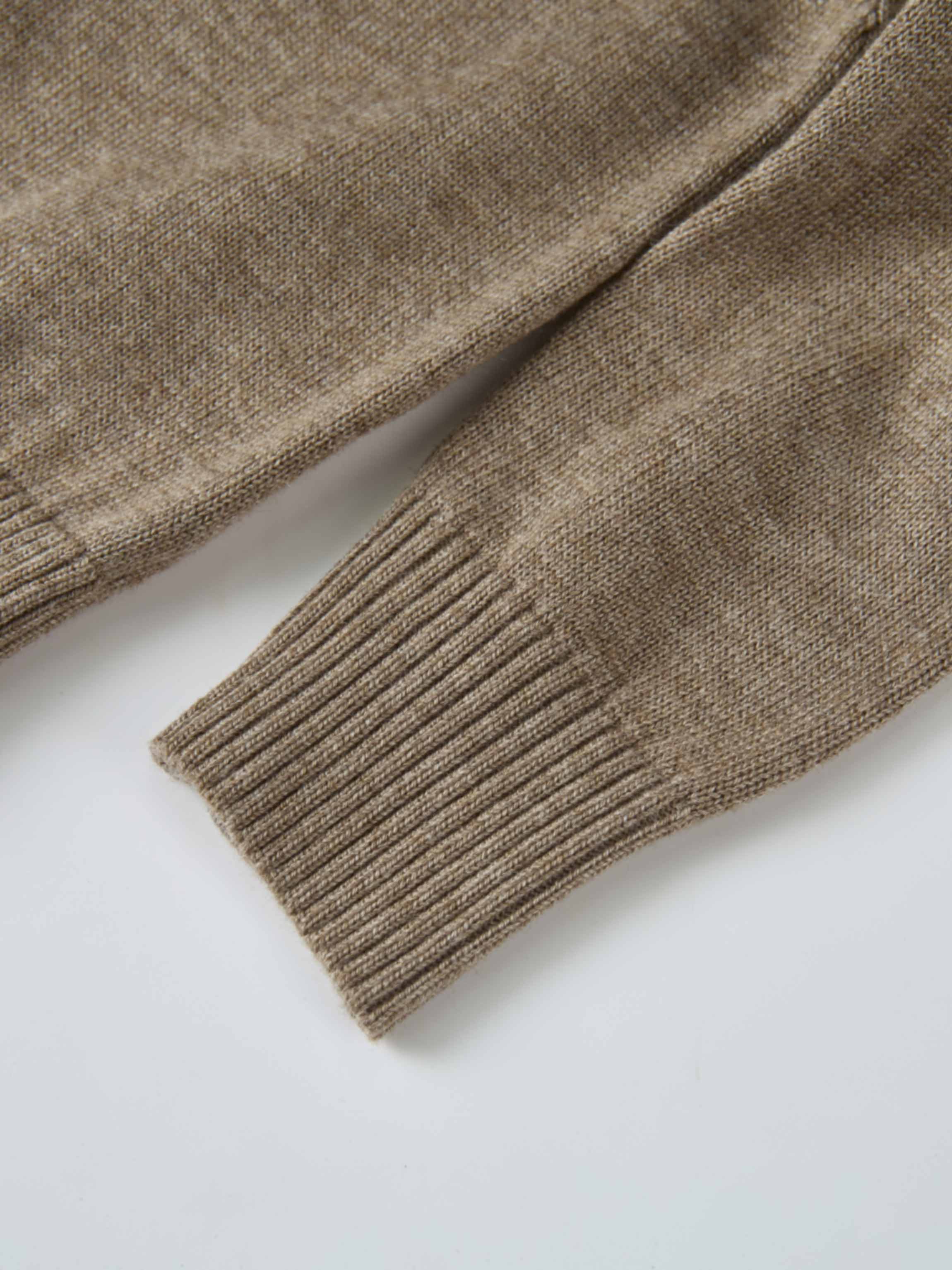 Knit Sweater - Taupe by Adee; boys dressy top in taupe knit with ribbed cuffs.